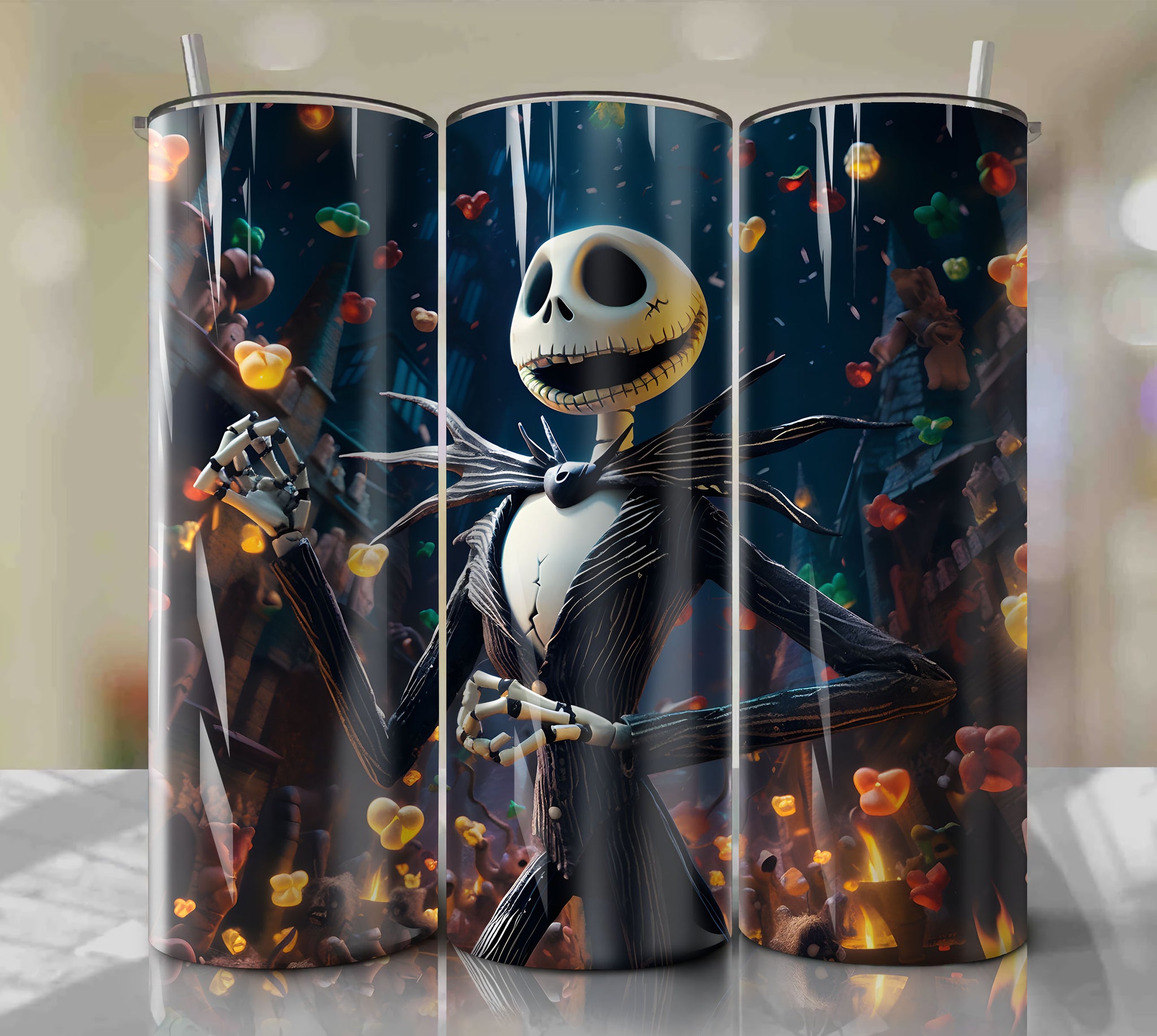 Digital Download Jack Skellington Skinny Tumbler Wrap PNG