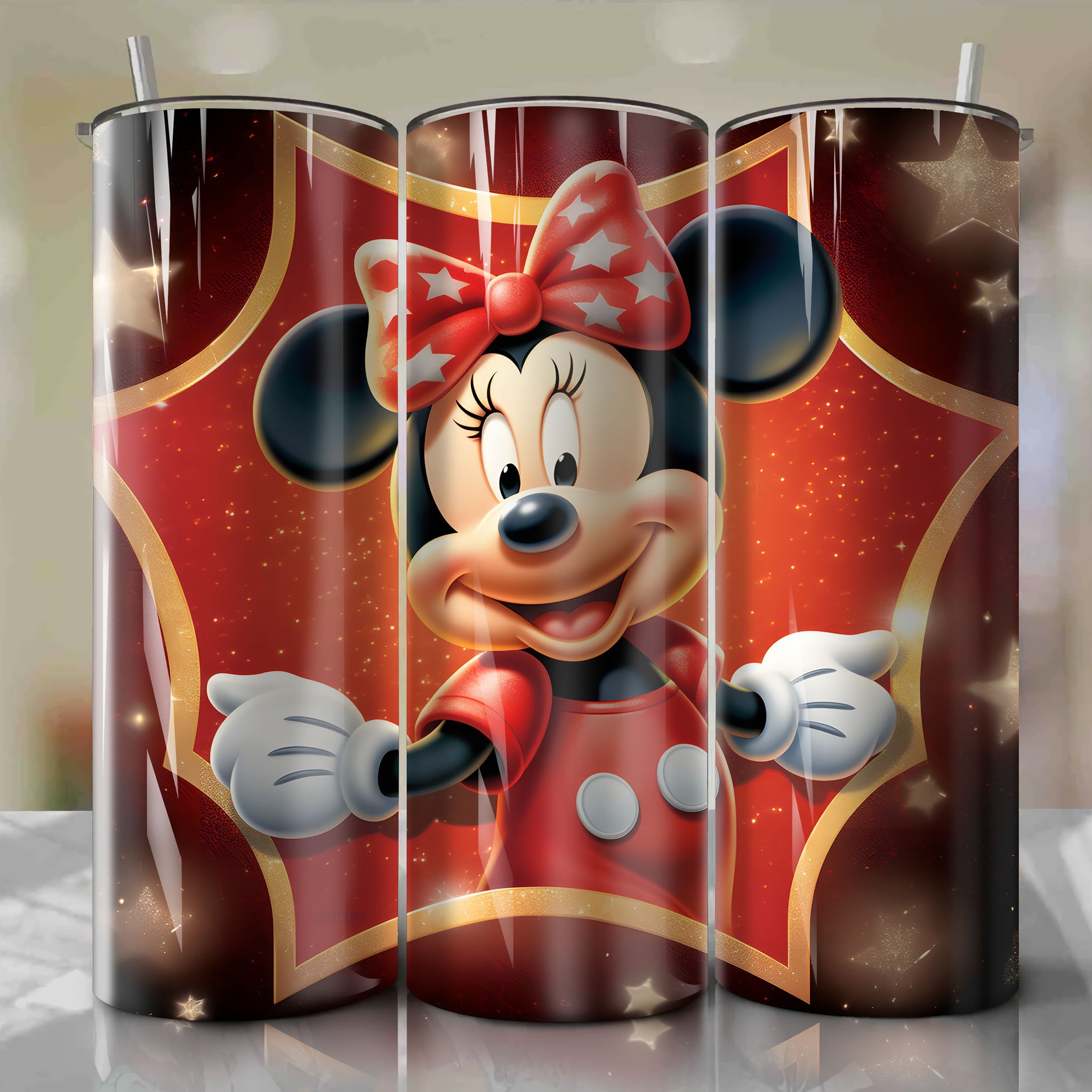 Digital Art: Minnie Mouse Skinny Tumbler 20oz Wrap PNG | Instant Access