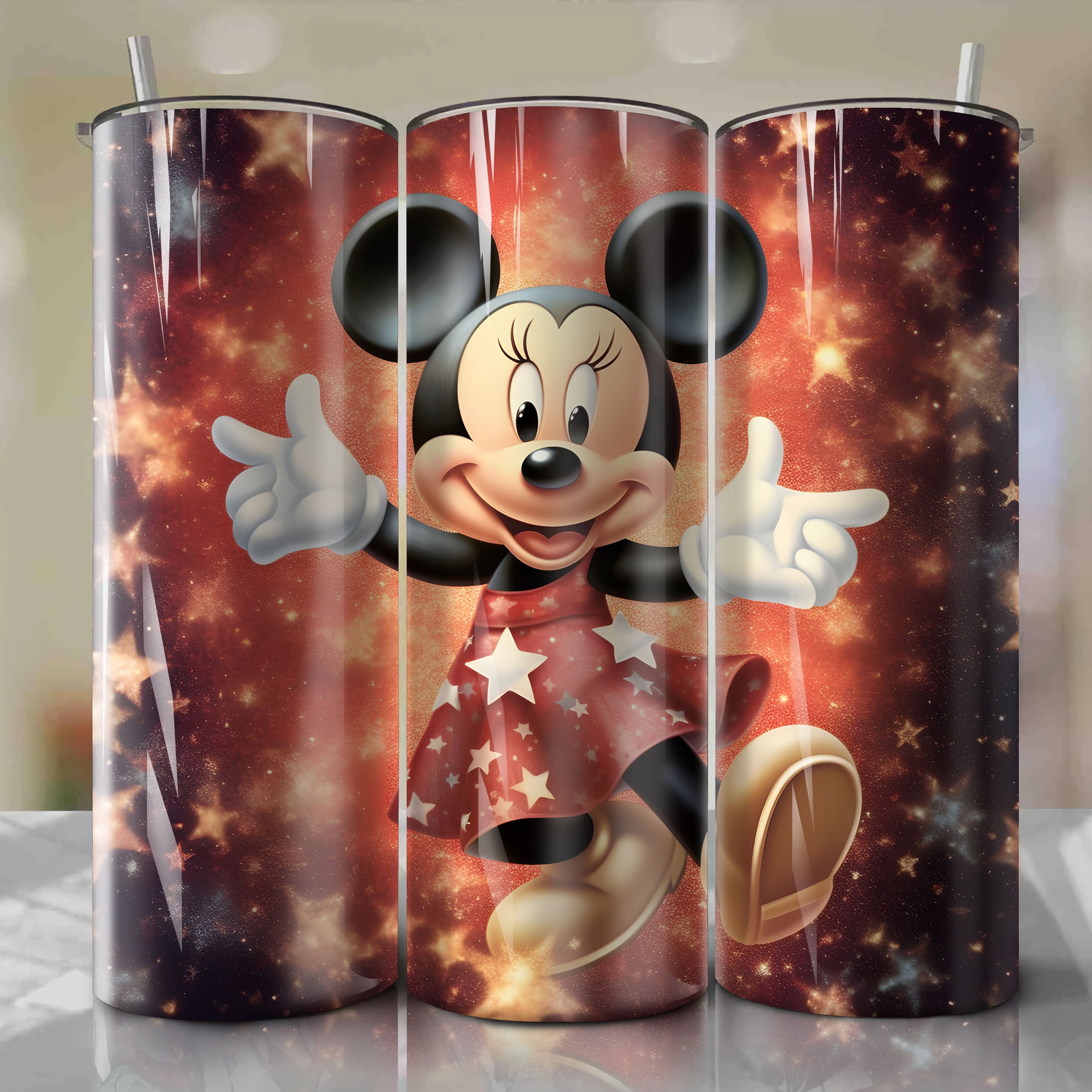 Minnie Mouse Inspired Skinny Tumbler Wrap PNG | 20oz Digital Artwork