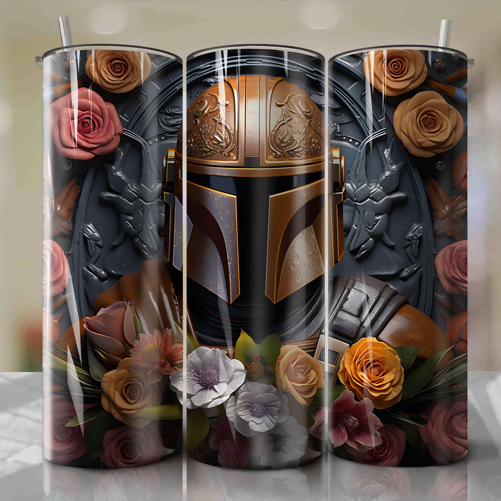 1pc New Stainless Steel 20oz Star Wars Tumbler Skinny Cup Mandalorian Grogu