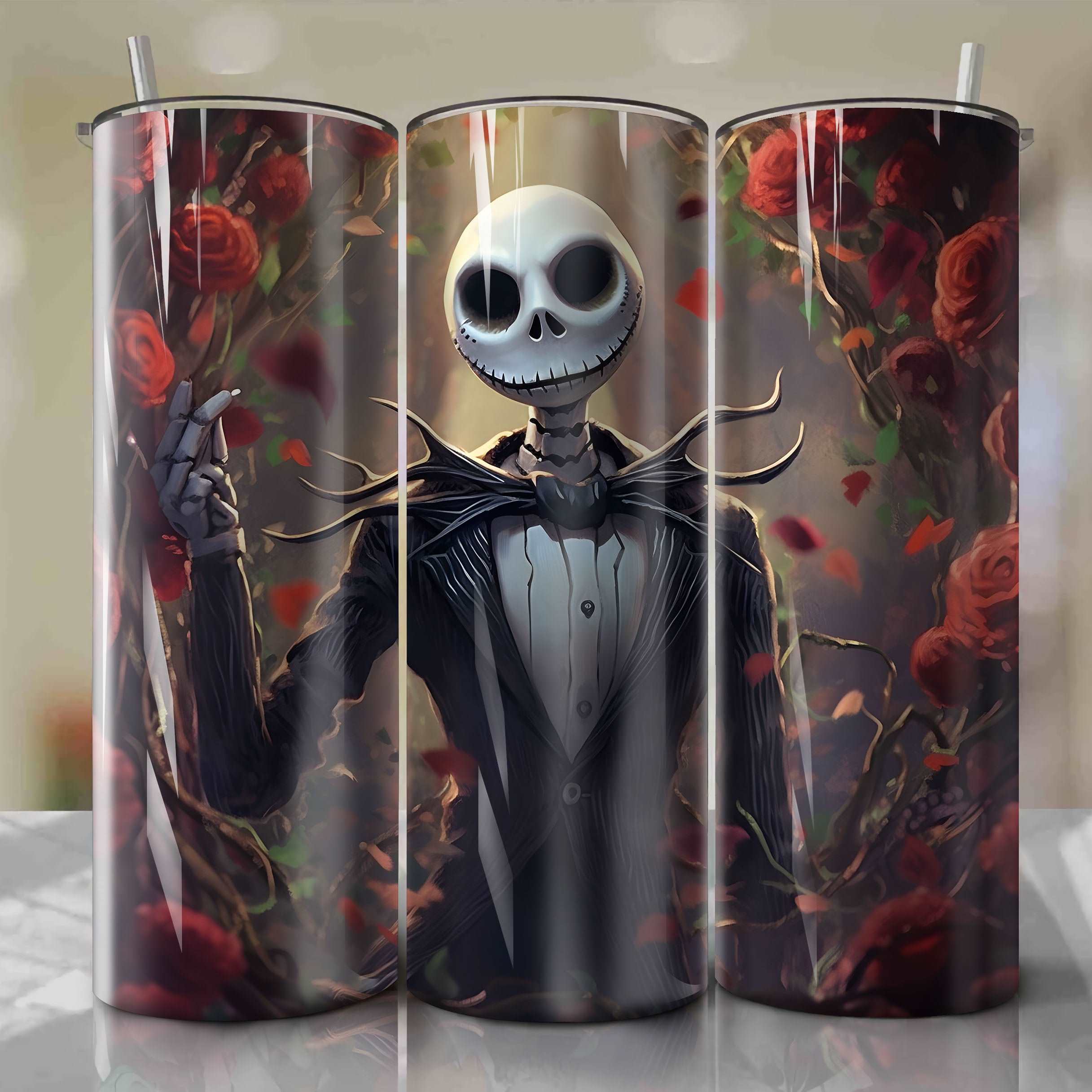 Jack Skellington 3D Wrap Sublimation Tumbler - Official Merchandise