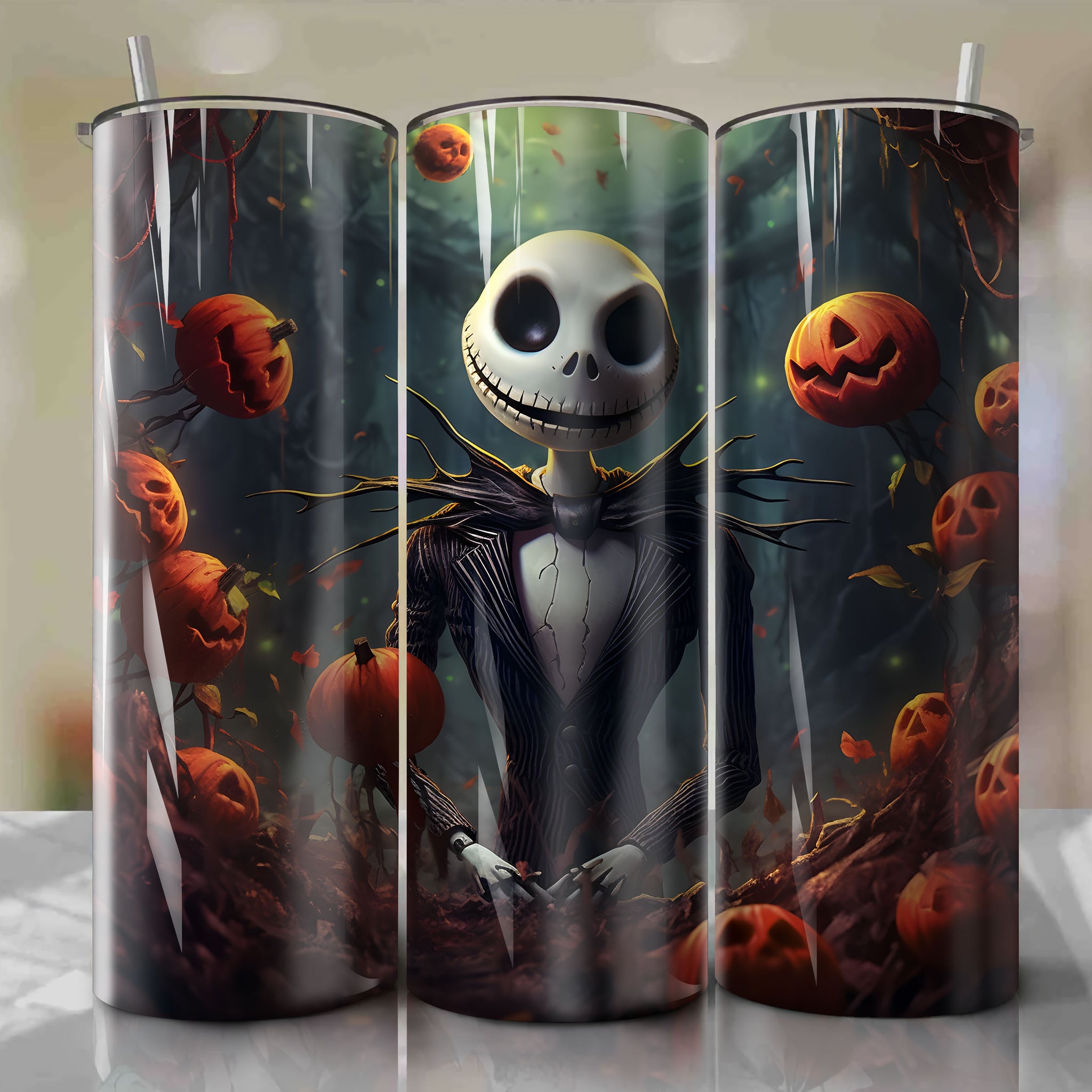 Trendy 20oz Wrap PNG Sublimation Tumbler - Nightmare Before Christmas