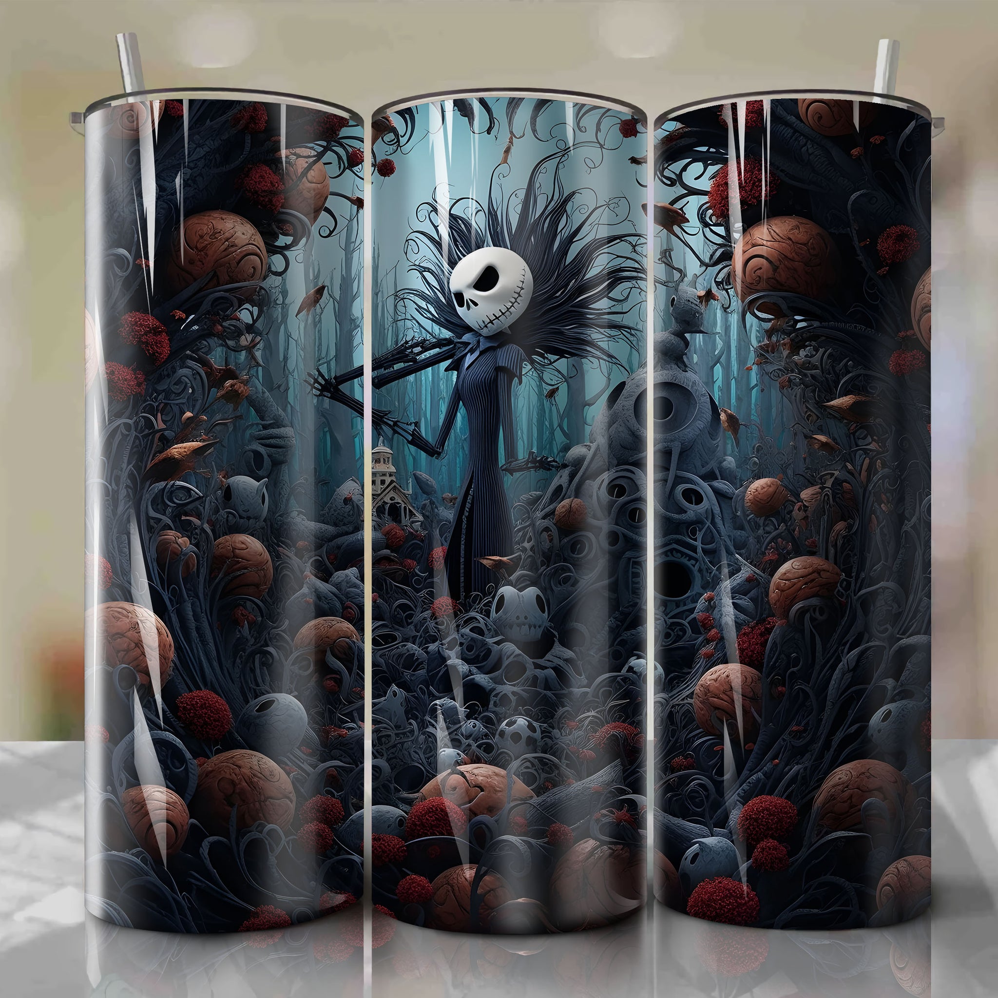 Customizable 20oz Wrap PNG Sublimation Tumbler - Jack Skellington