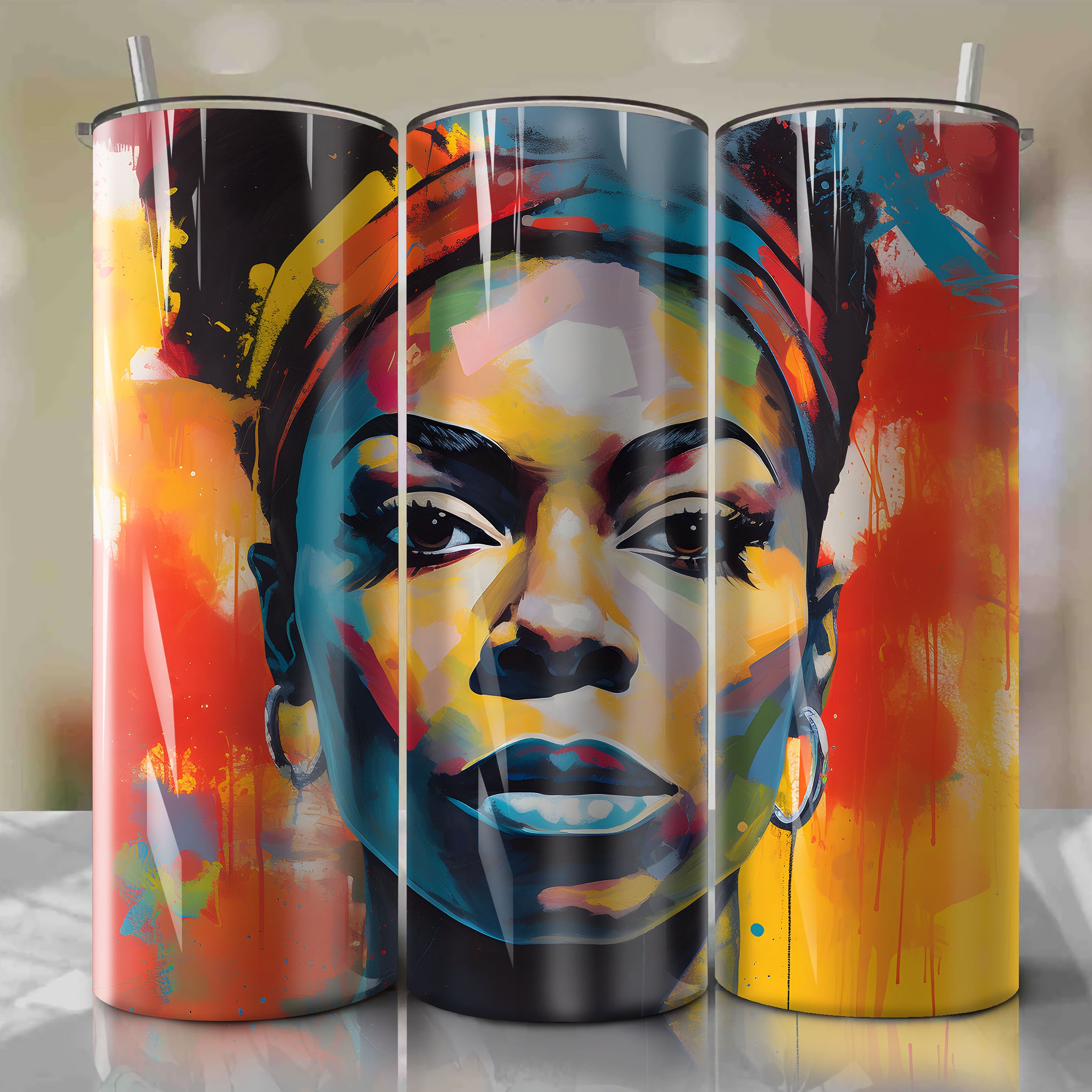 Nina Simone Skinny Tumbler 20oz Wrap PNG - Sublimation | Digital Download