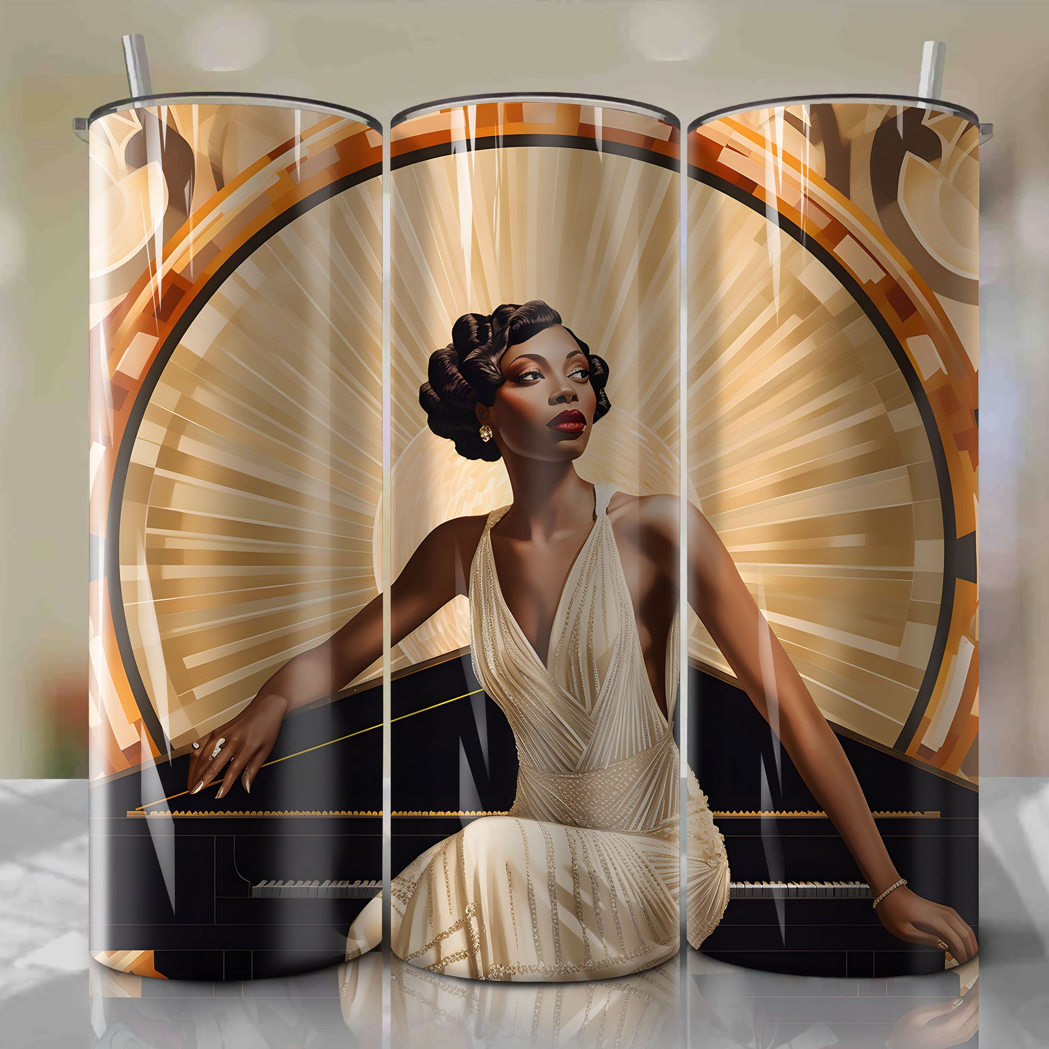 Custom Sublimation Wrap: Nina Simone Skinny Tumbler 20oz | Digital Download