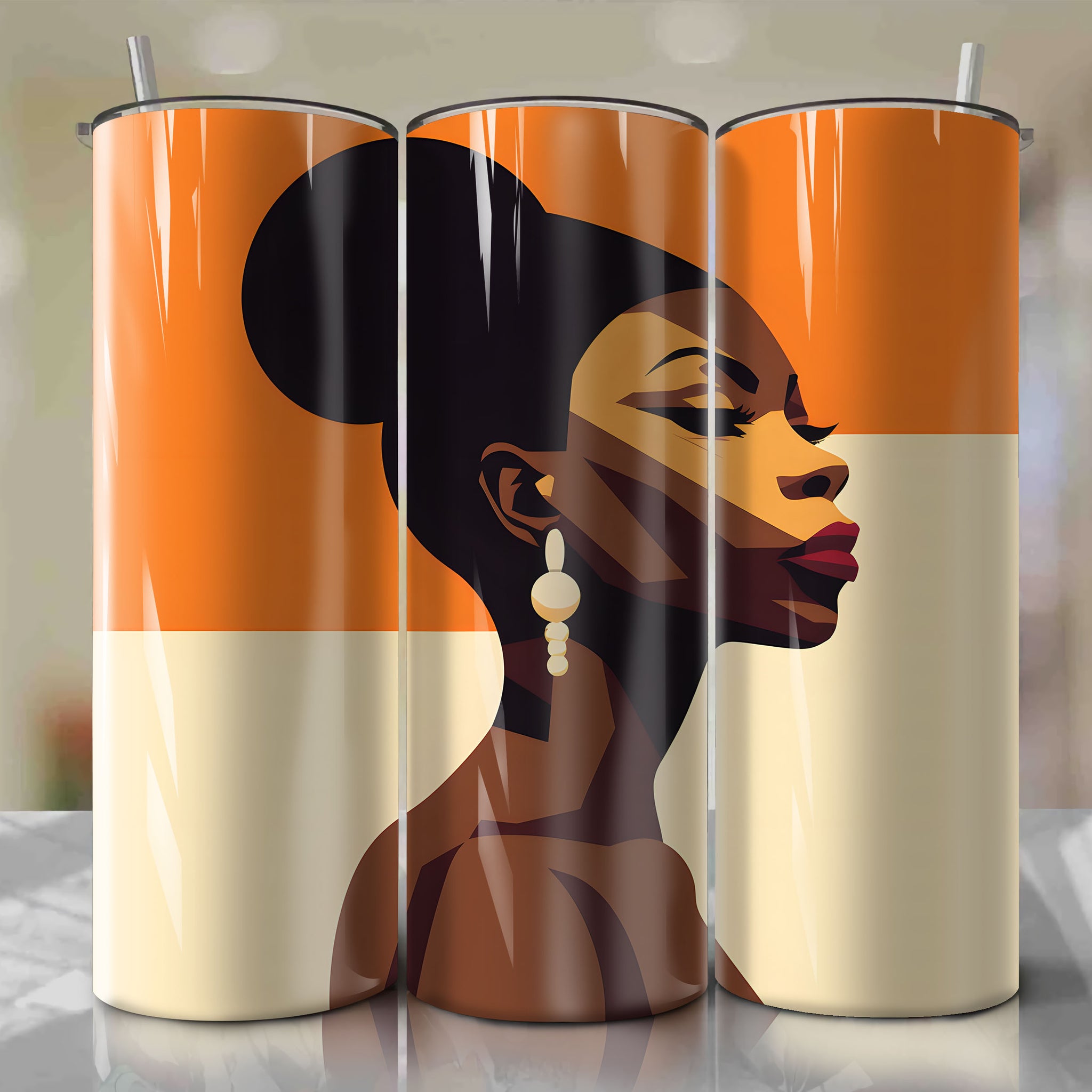 Stylish 20oz Skinny Tumbler Wrap with Nina Simone Art | Sublimation PNG