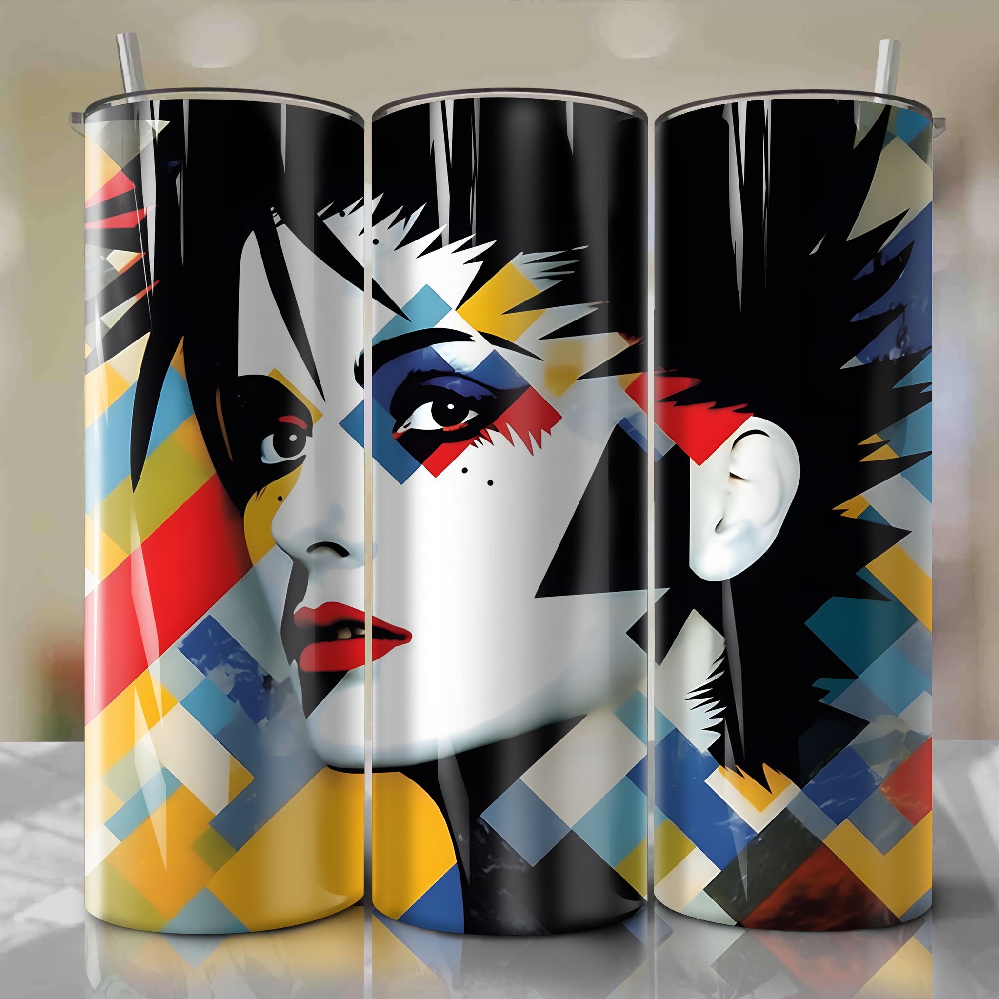 Siouxsie Sioux Inspired Skinny Tumbler Wrap | Sublimation Design