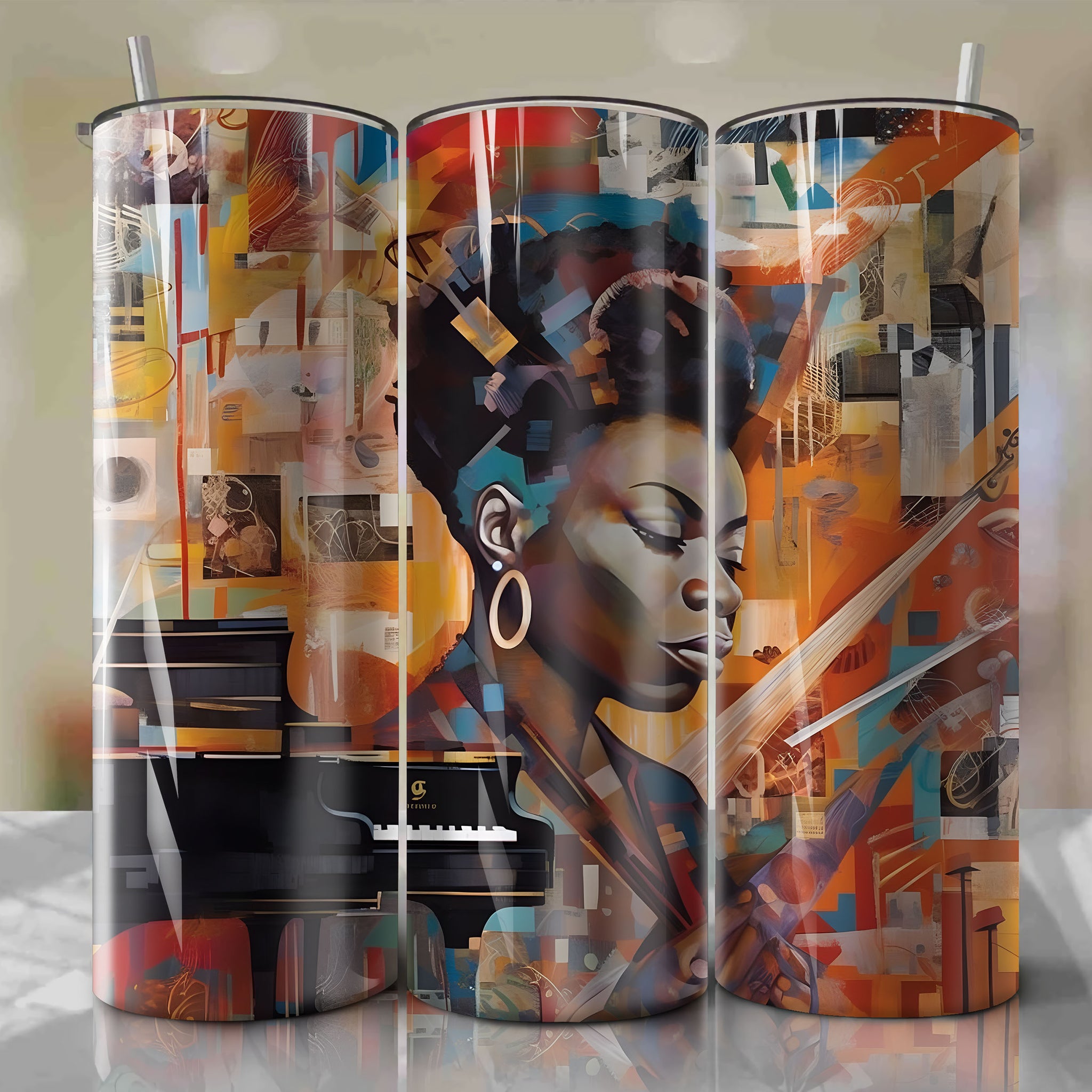 Customizable Nina Simone Design for 20oz Skinny Tumbler | Sublimation