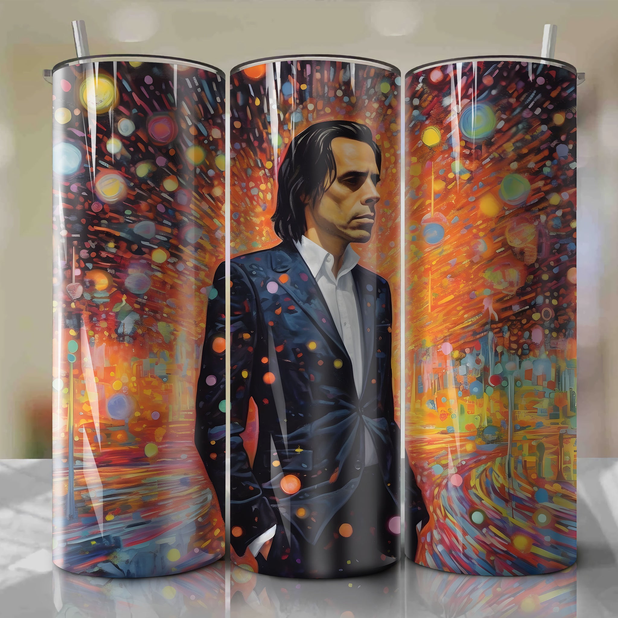 Custom Nick Cave Design for Skinny Tumbler 20oz Wrap PNG - Sublimation