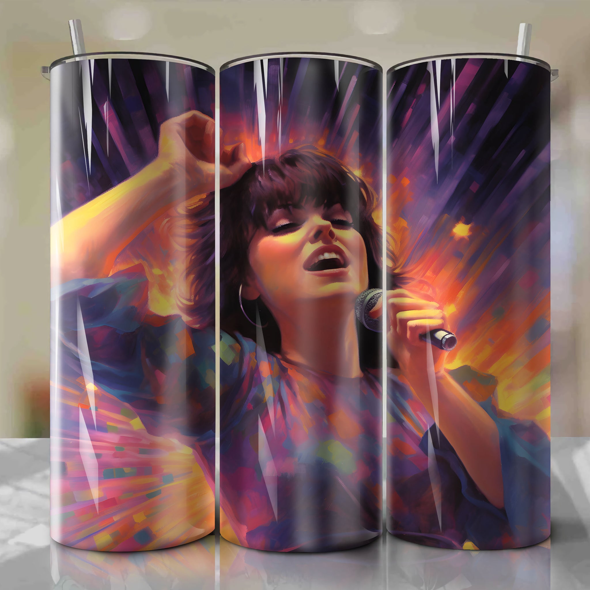 Eco-Friendly Linda Ronstadt Skinny Tumbler 20oz Wrap PNG - Sublimation | Sustainable Choice