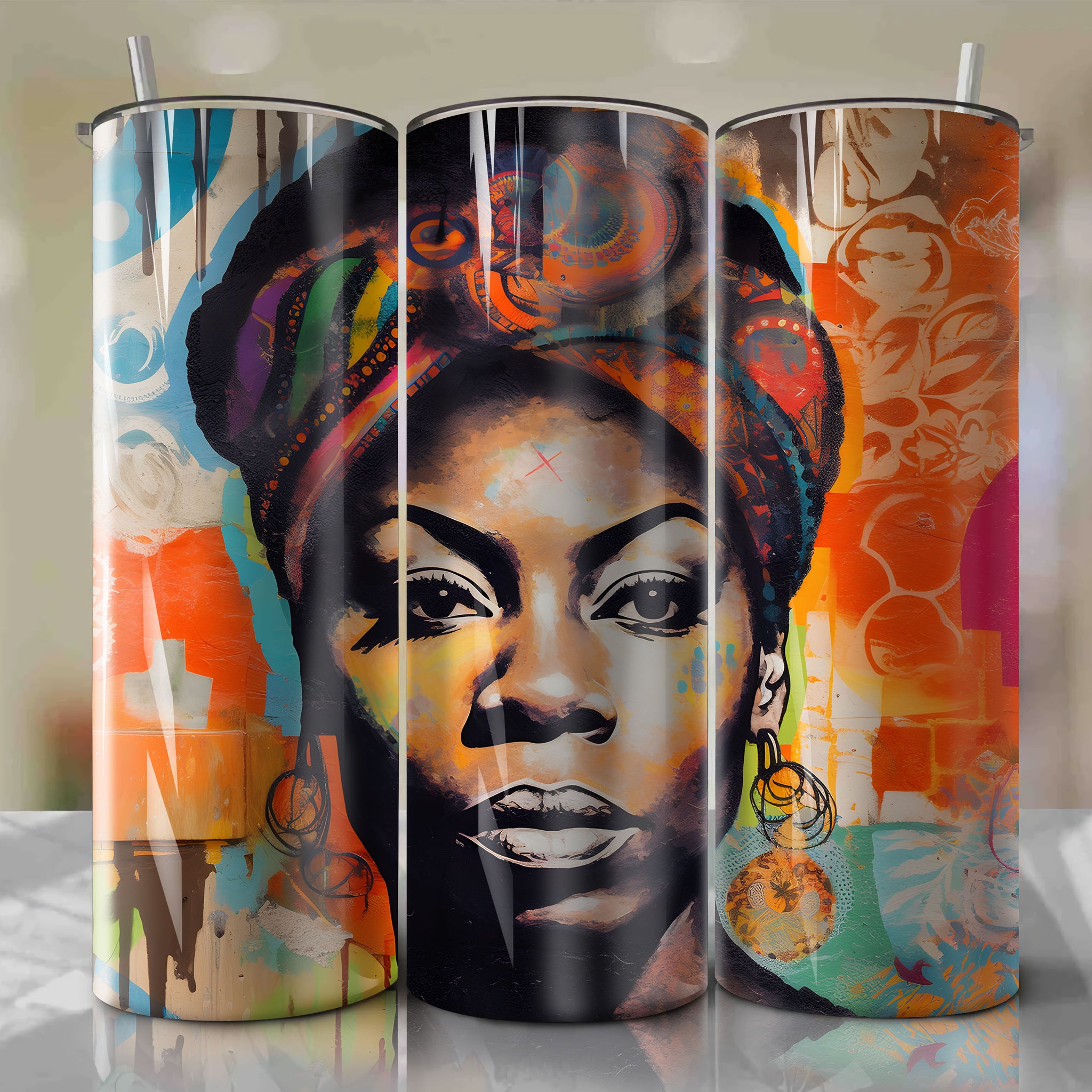 Personalize Your Tumbler with Nina Simone Art | Skinny 20oz Wrap - Sublimation