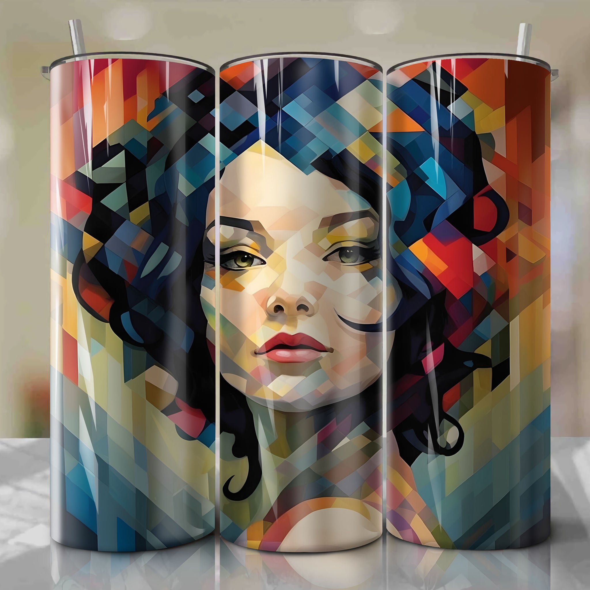 Limited Edition Bjork Design Skinny Tumbler 20oz Wrap PNG - Sublimation