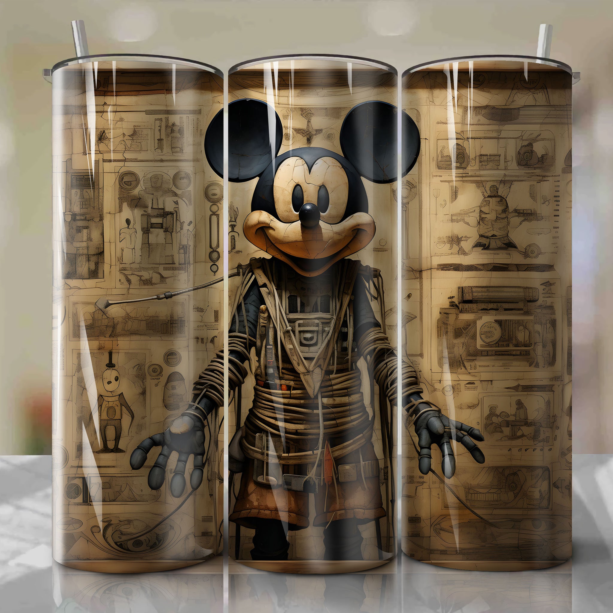 Cartoon Mouse 20 Oz Skinny Tumbler, Mickey Mouse Sublimation