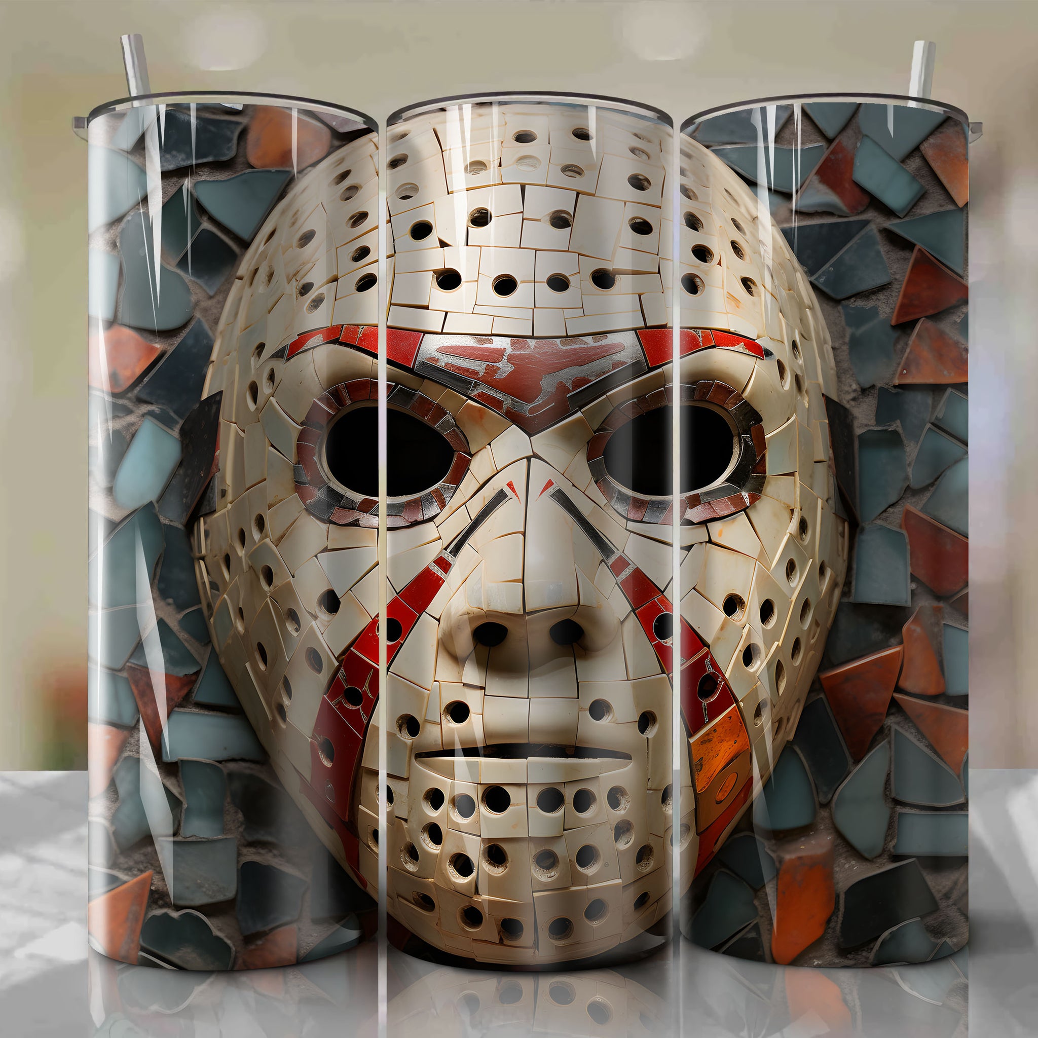 Vintage Horror Movie Posters Mosaic | Iconic Hockey Mask 'Friday 13th' Image