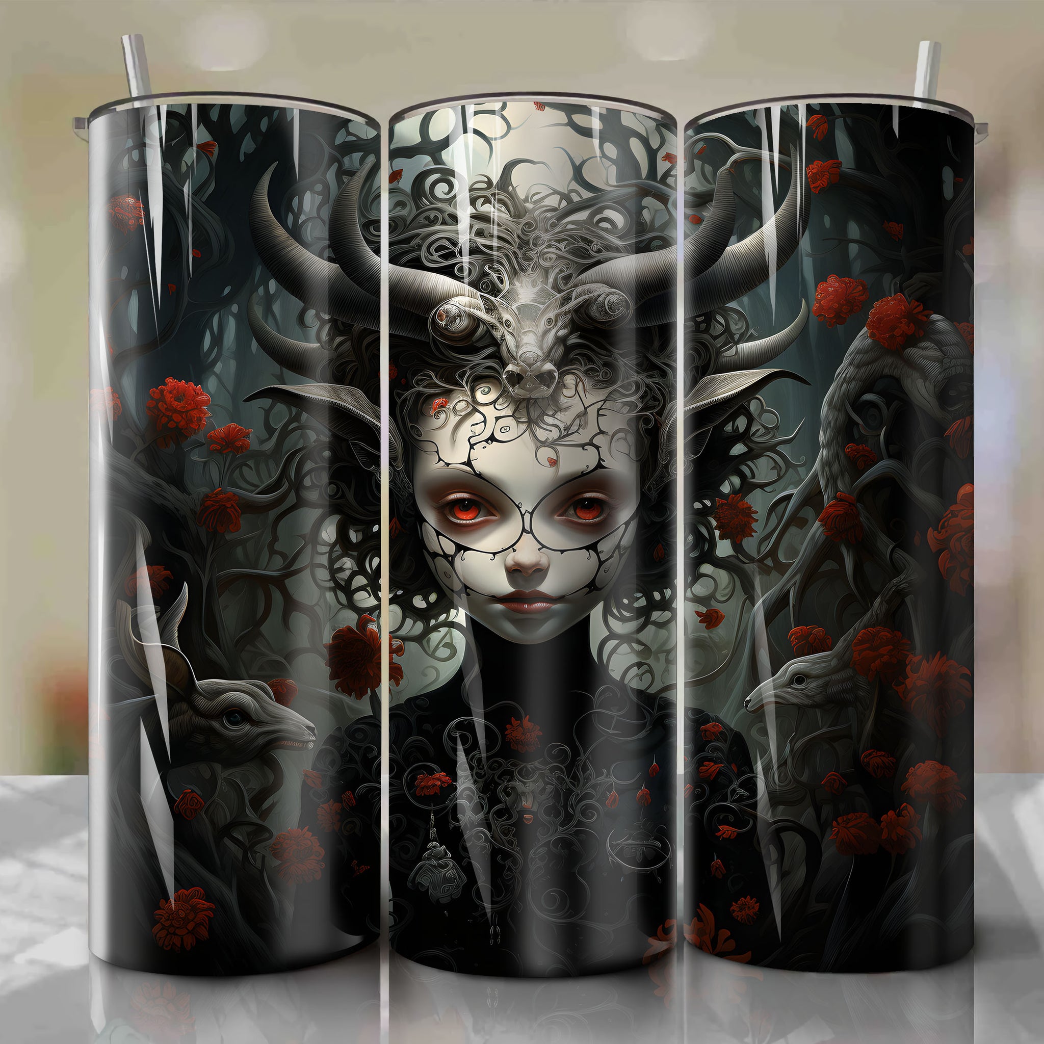 Pan's Labyrinth Inspired Tumbler Wrap | Dark Twisted Fairy Tale PNG Design