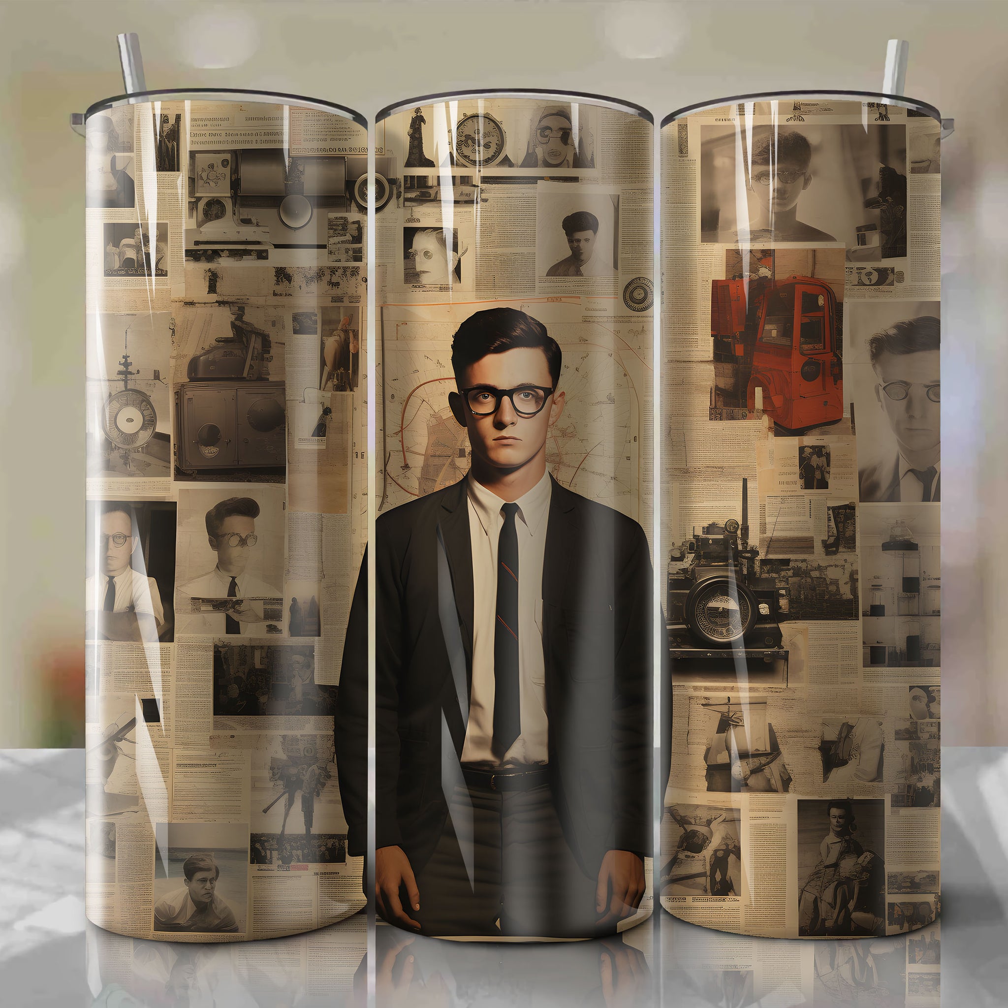 Tumbler Wrap: Premium Zodiac Killer Design with Newspaper Clippings & Photographs