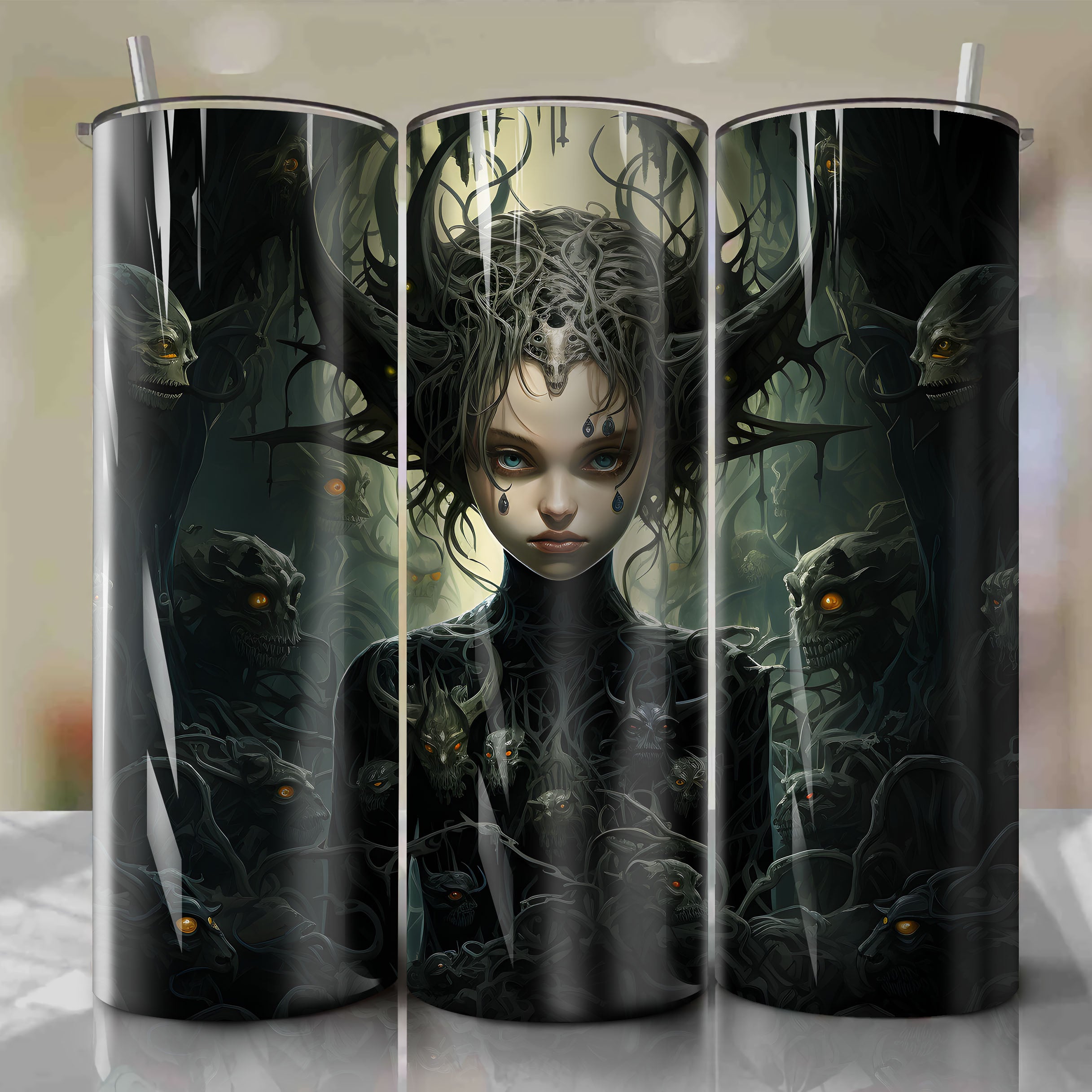 Pan's Labyrinth Inspired Dark Fairy Tale Tumbler Wrap | 20 oz Straight