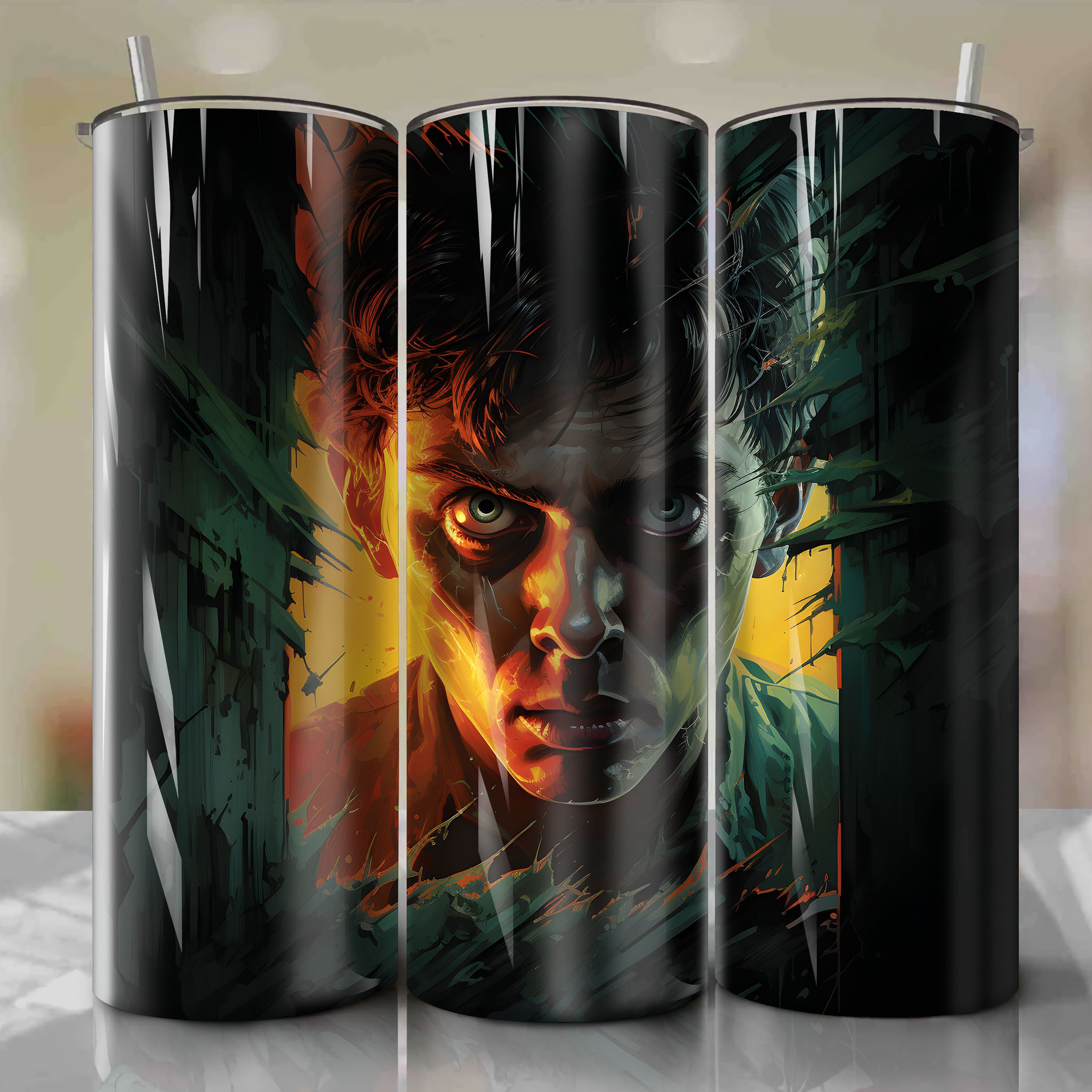 Tumbler Wrap | 20 oz Straight Tumbler | 3D Norman Bates Wall Art Print