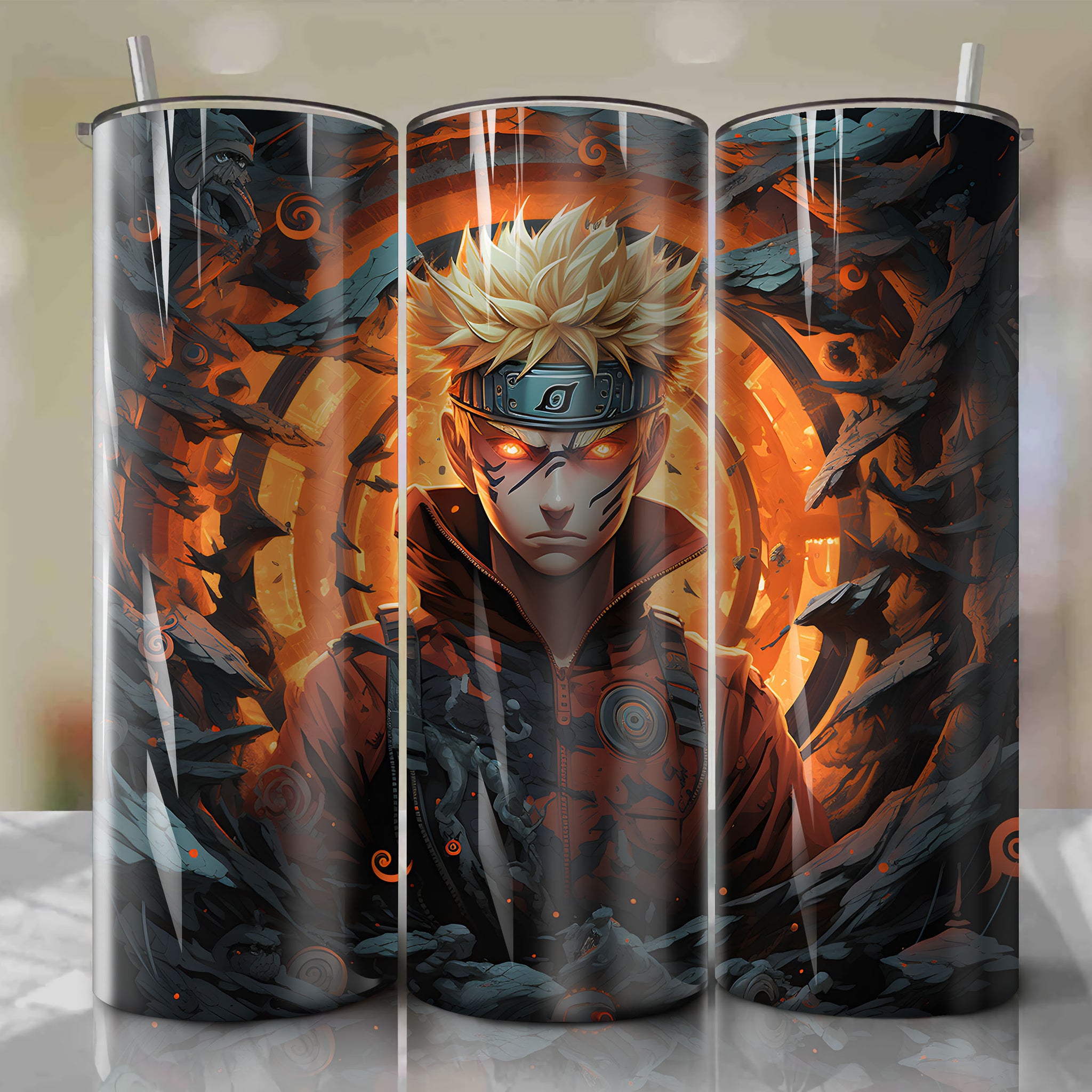 Naruto Uzumaki Ninja 3D Tumbler Wrap for 20 oz Straight Tumblers