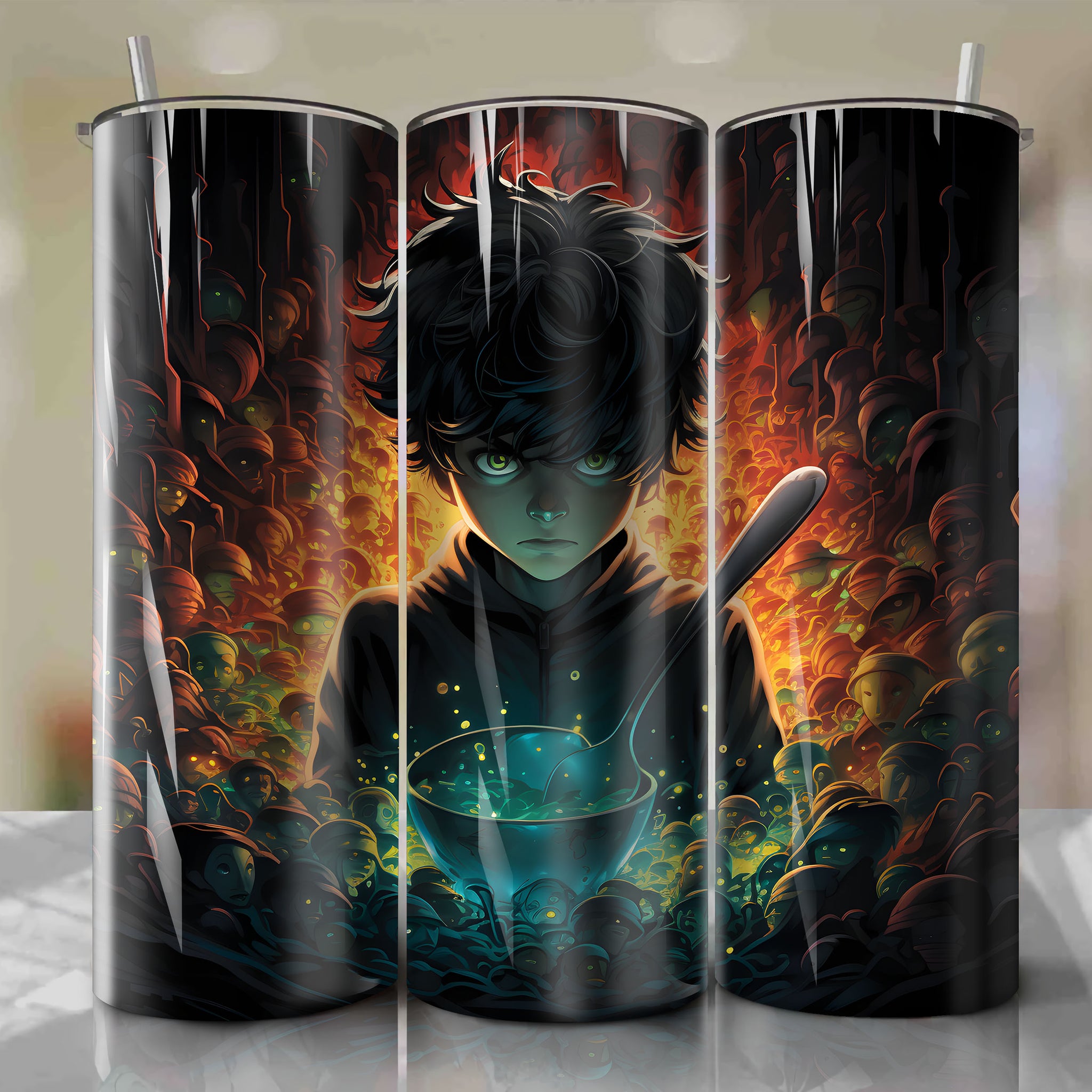 Shigeo Kageyama Mob Psycho 100 10:56 AM Spoon 3D Illustration – Psychic Tumbler Wrap