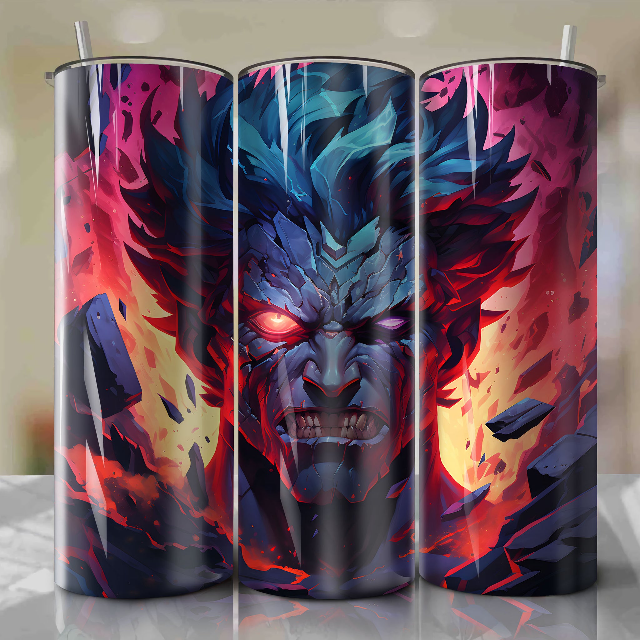 Kamina's Drill - Gurren Lagann Inspired 3D Tumbler Wrap Design for 20 oz Straight Tumblers