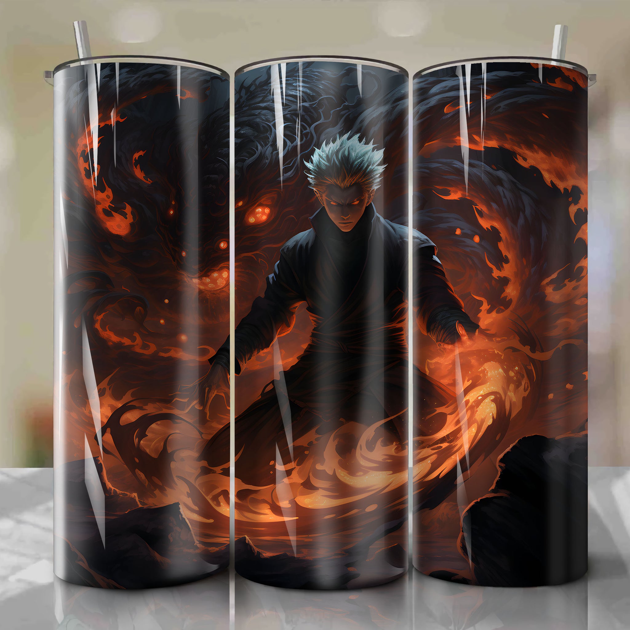 Gojo Satoru Jujutsu Kaisen Split Scroll - Arcane 3D Cursed Technique Illustration