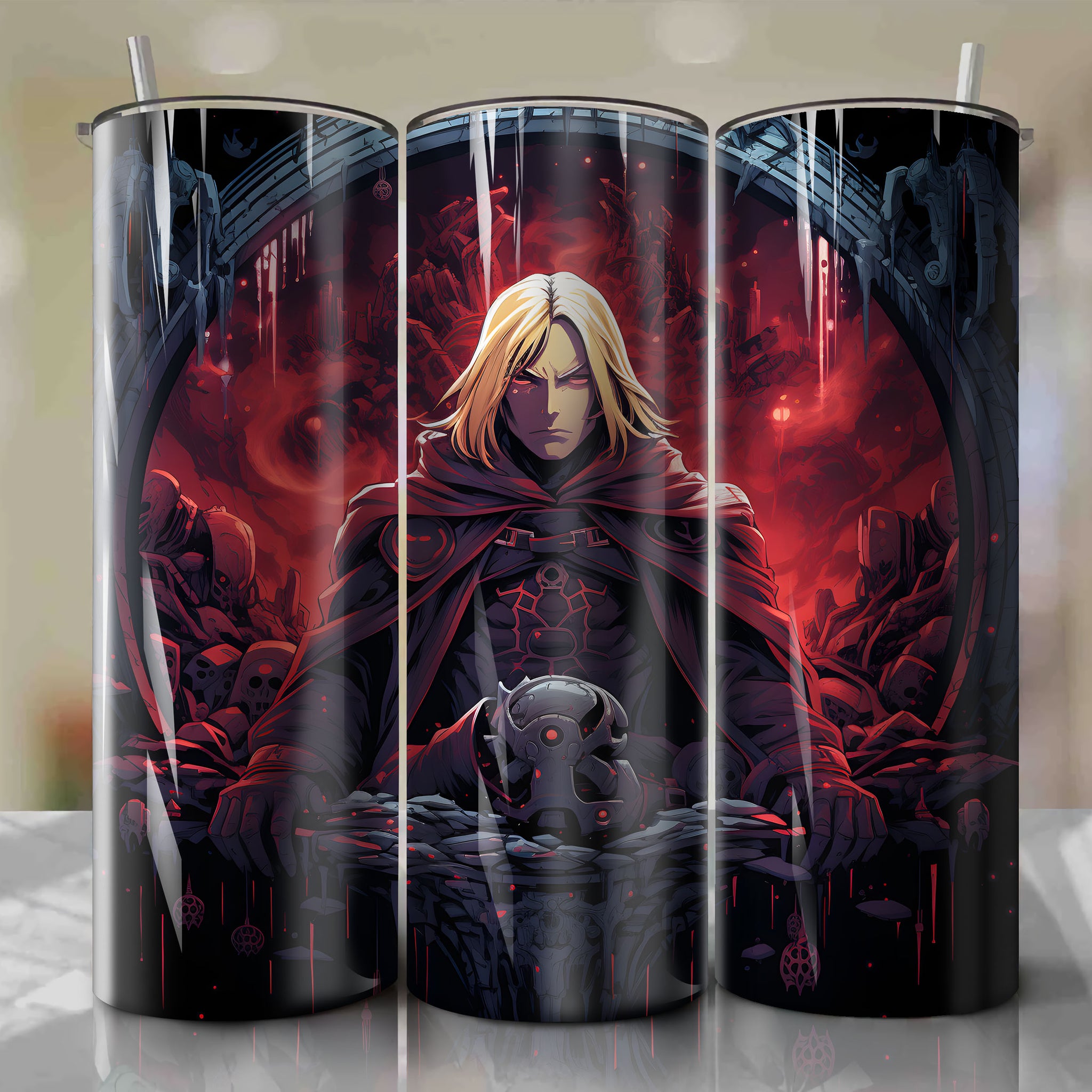 Fullmetal Alchemist Edward Elric Alchemy Form 3D Tumbler Wrap Design