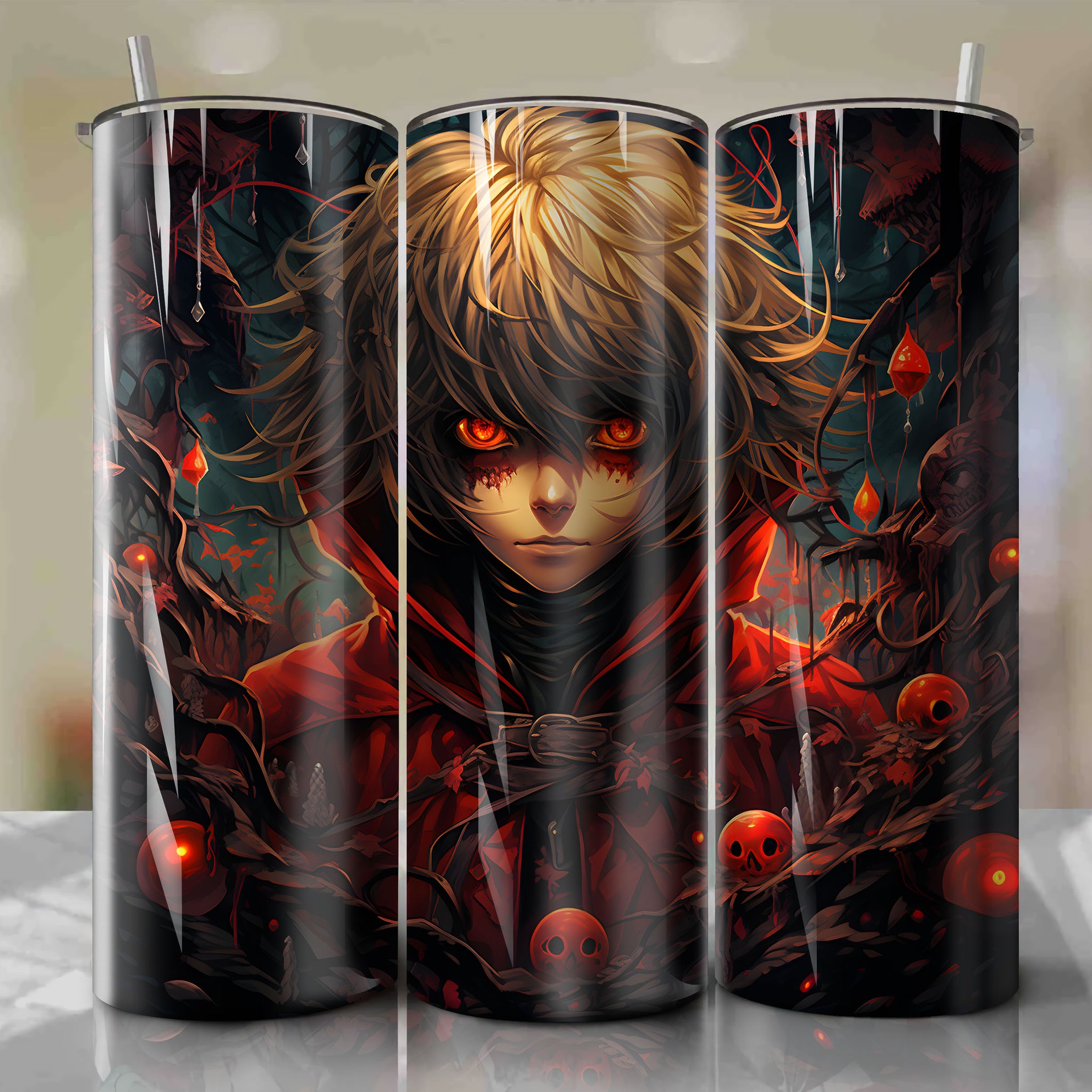 Tumbler Wrap for 20 oz Straight Tumblers - Hunter x Hunter Scarlet Eyes Design