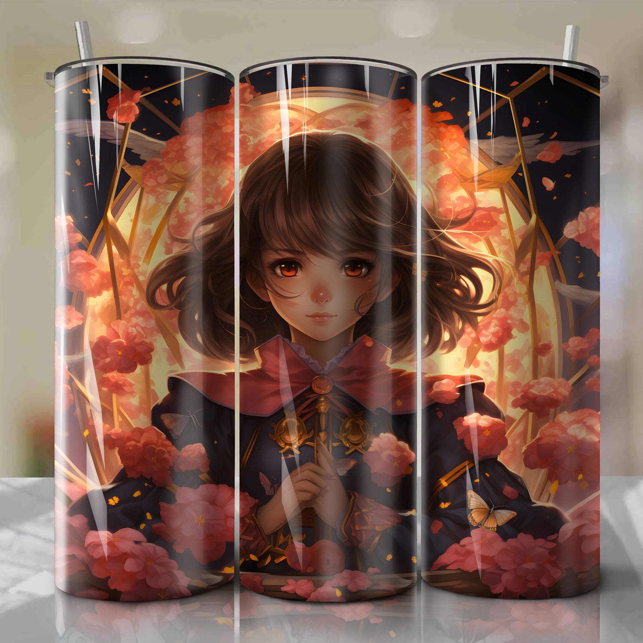 Tumbler Wrap - Sakura Kinomoto Cardcaptor Sakura Crack Clow Card 3D Illustration