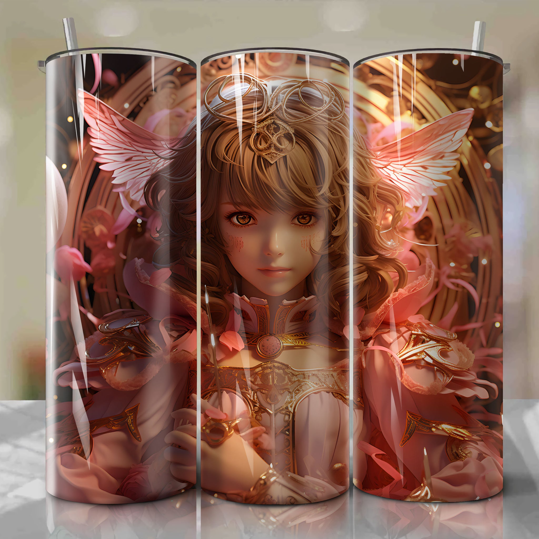 Tumbler Wrap 20 oz Straight Tumbler - Cardcaptor Sakura 3D Illustration Tumbler Wrap