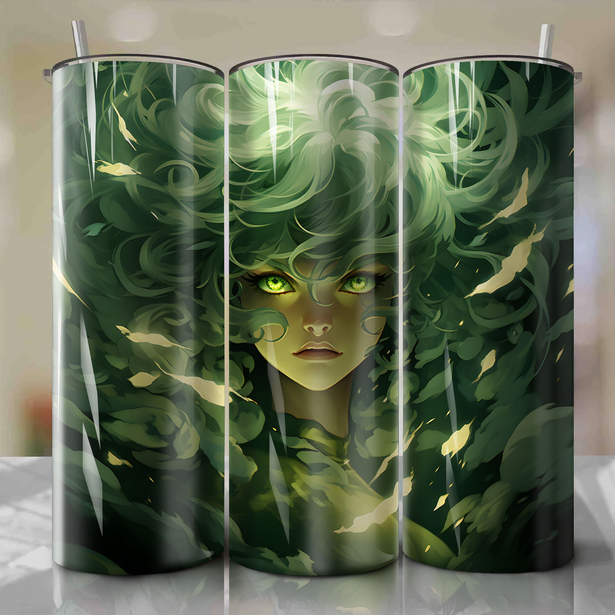 Tatsumaki from One Punch Man - Tear in Tornado Whirlwind 3D Illustration for Tumbler Wrap