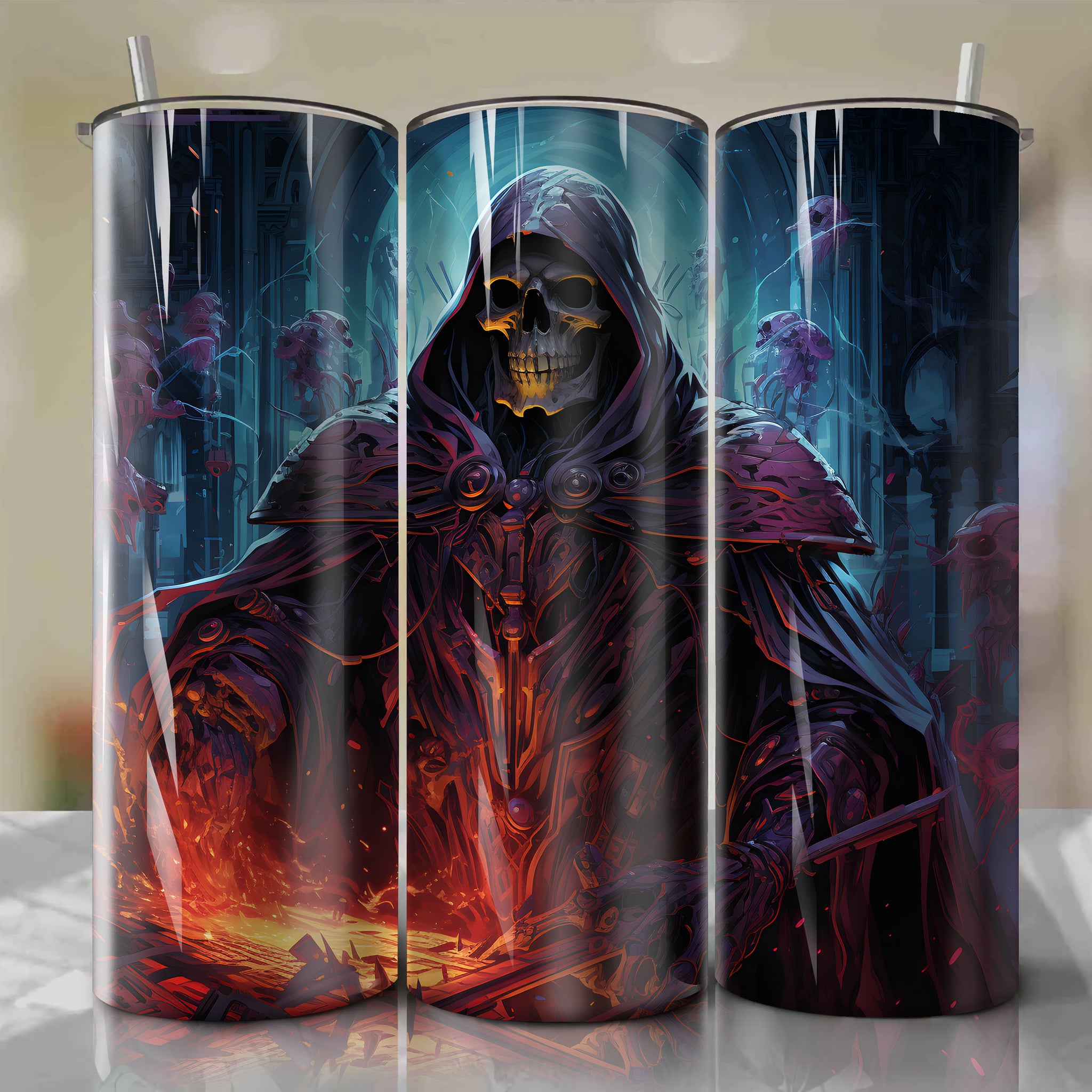 Tumbler Wrap for 20 oz Straight Tumblers - Ainz Ooal Gown Overlord Crack Game Console 3D Illustration