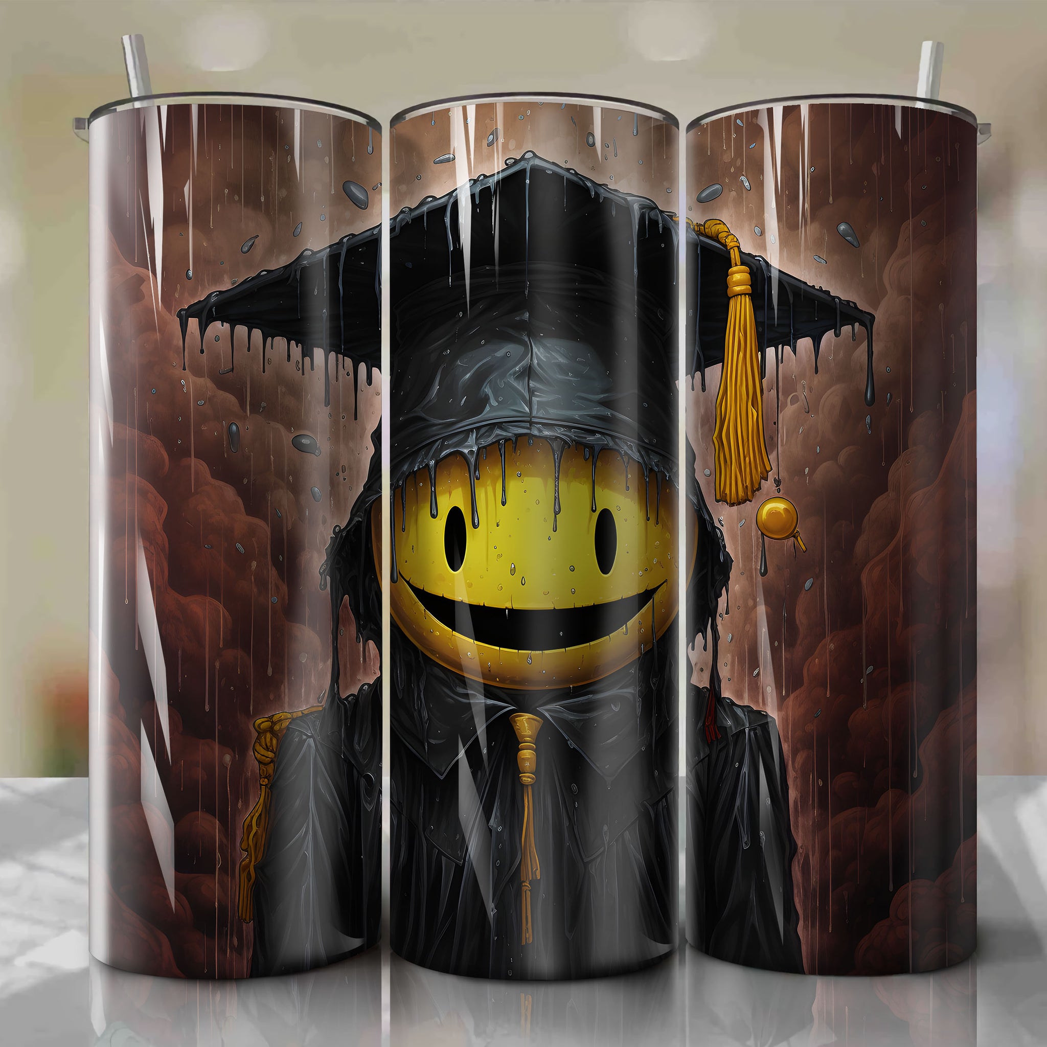 Tumbler Wrap - Koro-sensei Final Form Graduation Cap 3D Illustration PNG Product