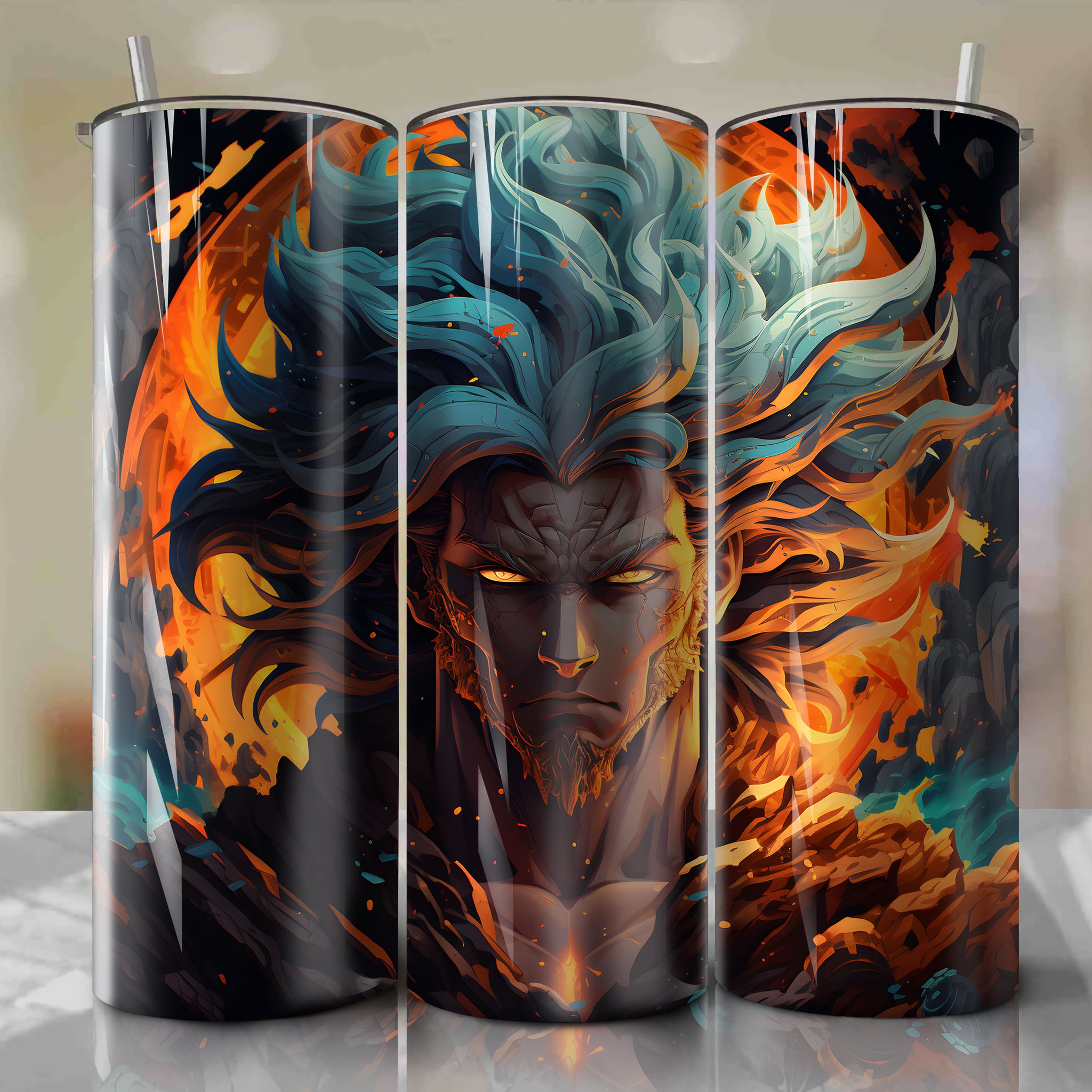 Dragon Ball Goku Super Saiyan 3D Illustration for Tumbler Wrap