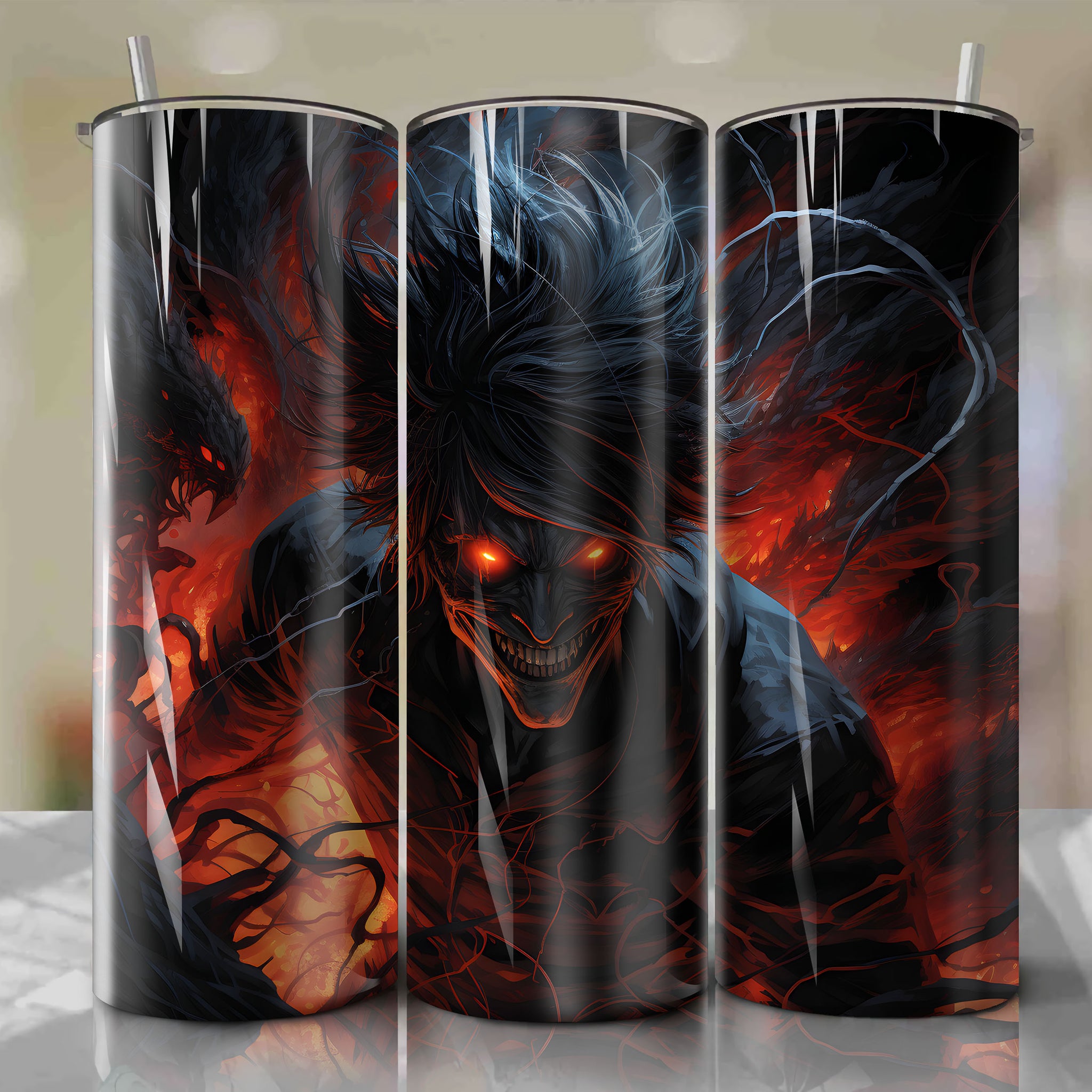 Ryuk from Death Note - Shinigami Form - Chilling 3D Illustration for Tumbler Wrap