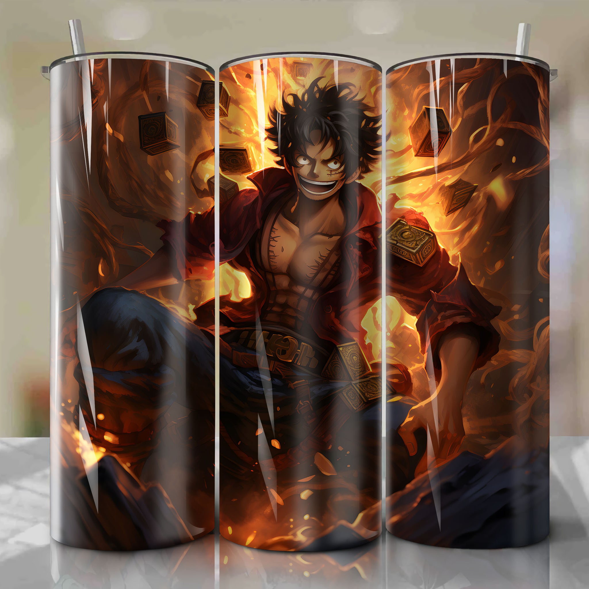 Pirate-Themed Monkey D. Luffy Gear Fourth Tumbler Wrap 20 oz Straight Tumbler