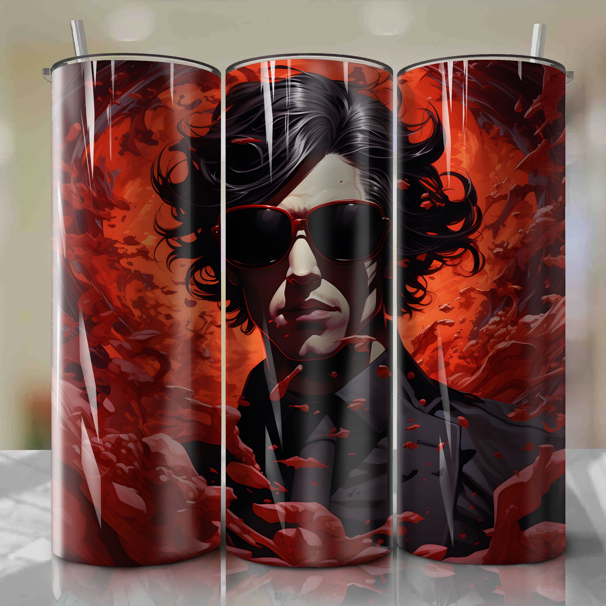 Tumbler Wrap - Haven't You Heard? I'm Sakamoto, Cool and Coolest Forms Split Sunglasses Design