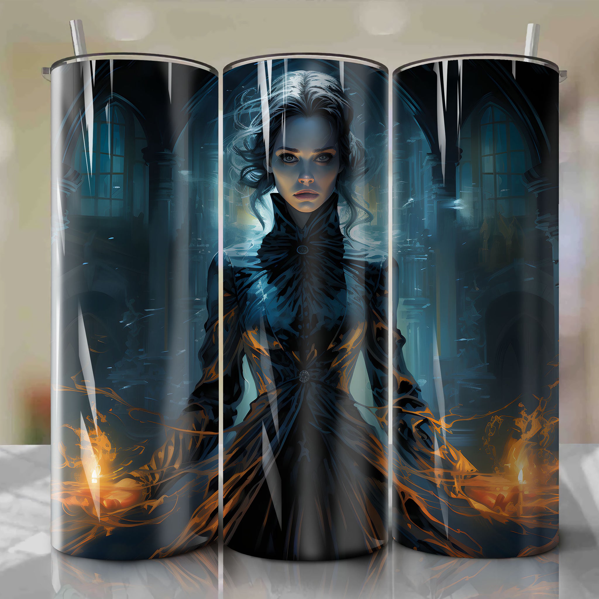 Tumbler Wrap 20 oz - Chilling Ghost-Filled Atmosphere - Haunted Victorian Mansion Illustration – Grace (The Others)