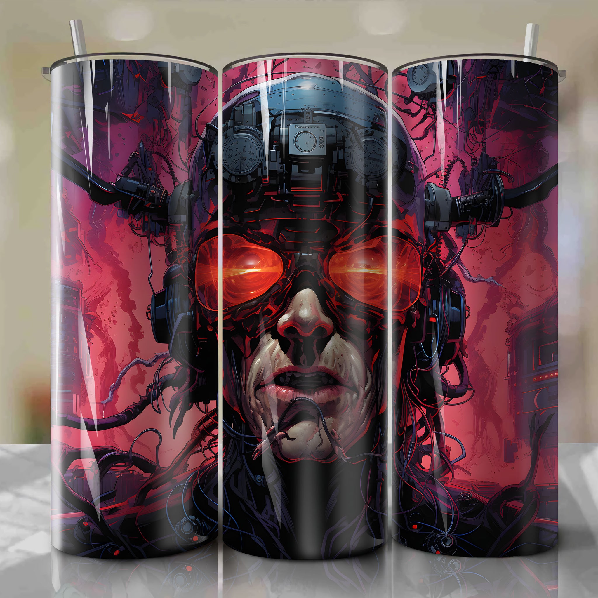 Tumbler Wrap for 20 oz Straight Tumblers - High-Quality Digital PNG Products for Dark and Grotesque Illustrations