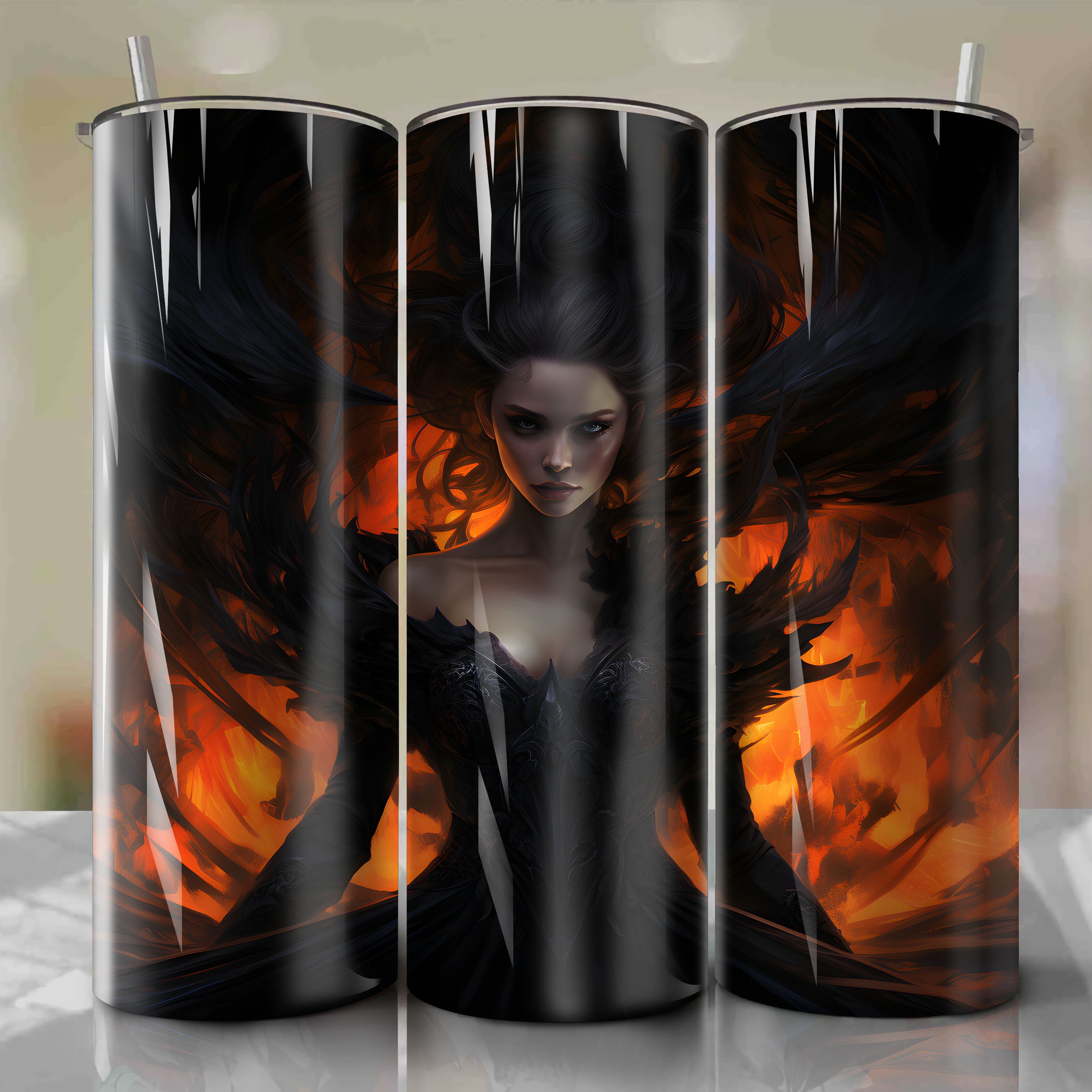 Tumbler Wrap for 20 oz Straight Tumblers - Haunting and Theatrical Bla