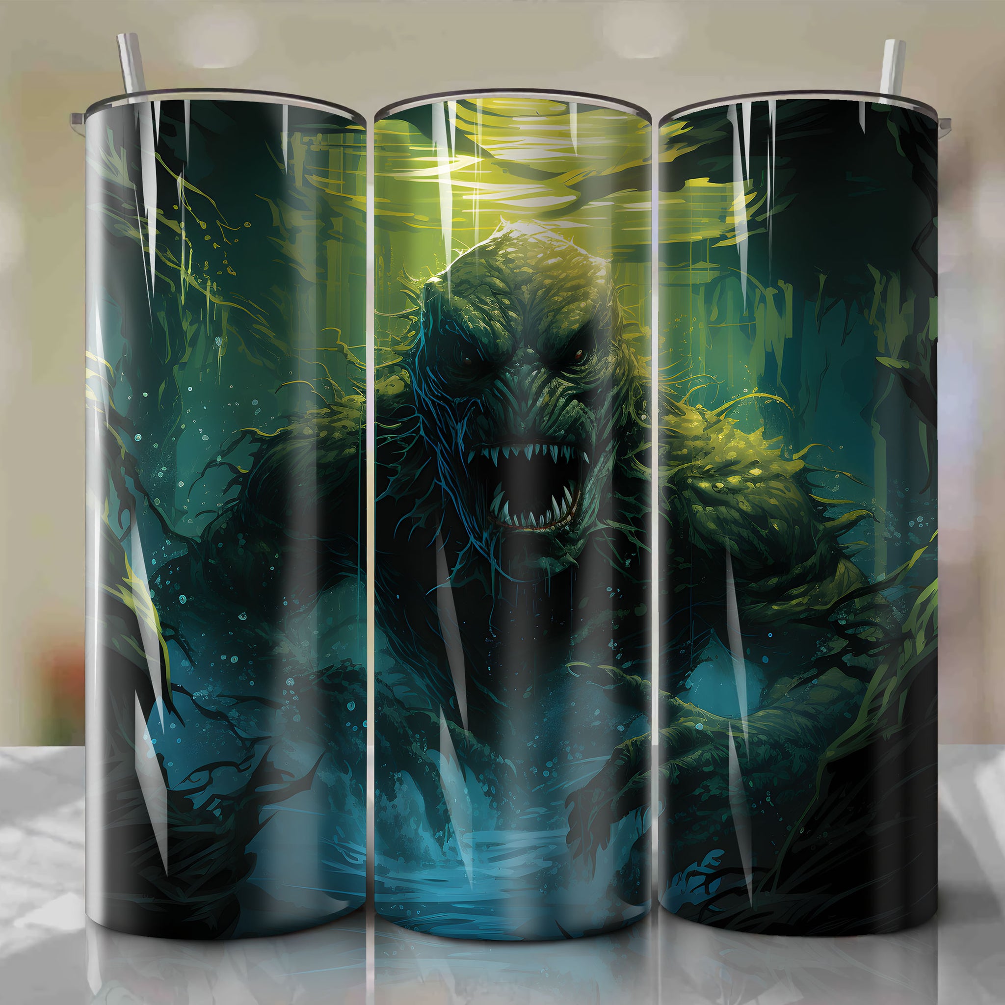 Tumbler Wrap for 20 oz Straight Tumblers - Creature from the Black Lagoon Design