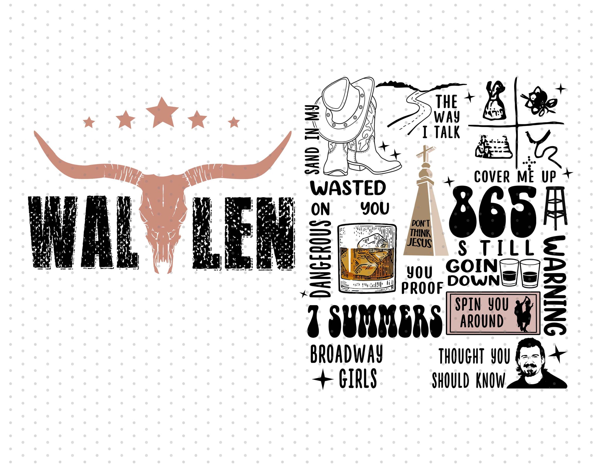 Wallen Leopard Sublimation PNG Morgan Wallen SVG Cut File Cow Head