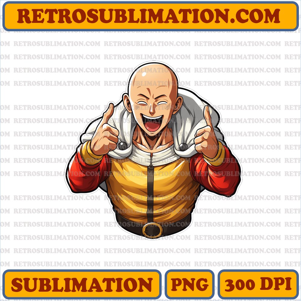 Christmas Saitama - Festive Indifference - Sublimation PNG Digital Download
