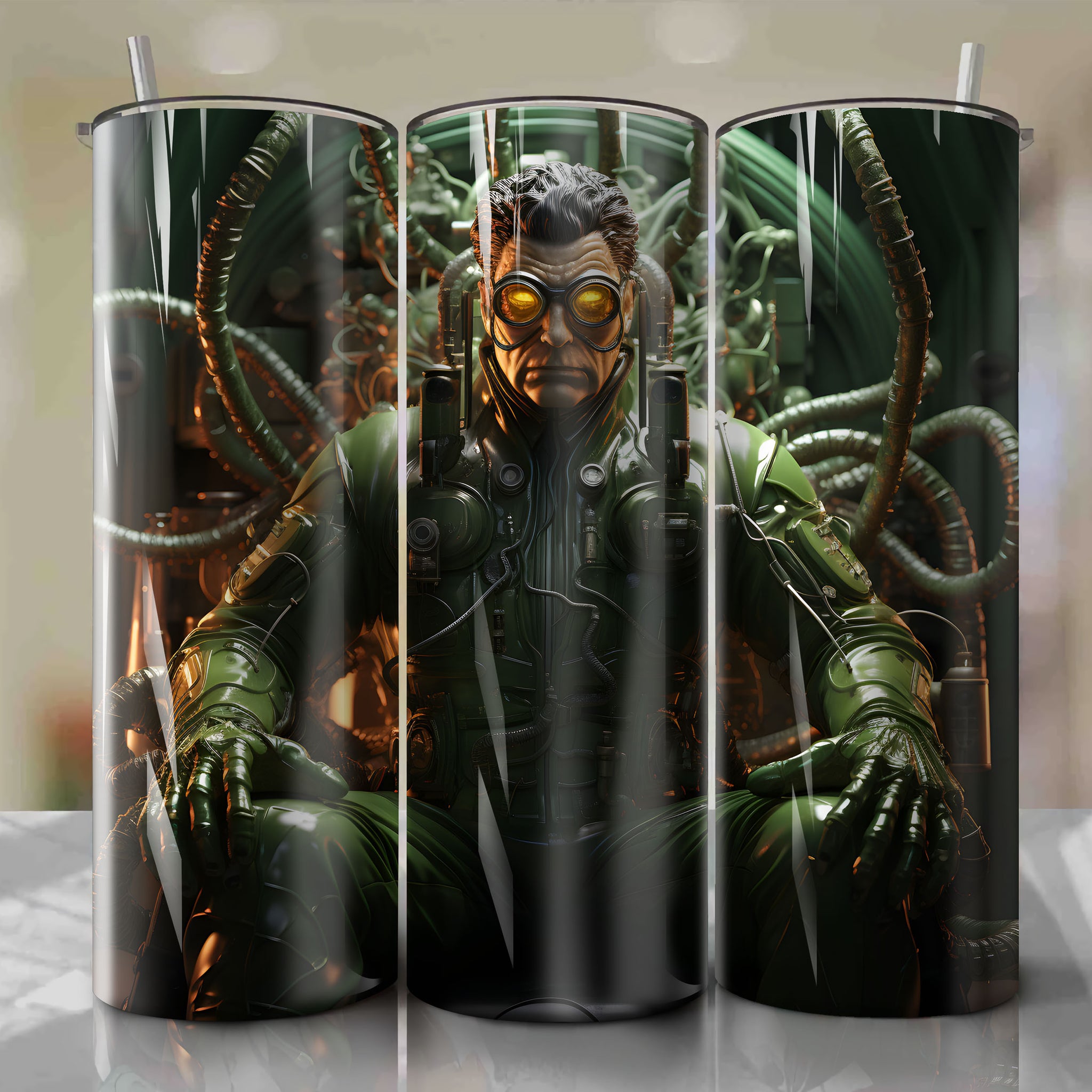 20 Oz Tumbler Wrap - A Stunning Sculpture Depicting the Genius and Madness of Doctor Octopus
