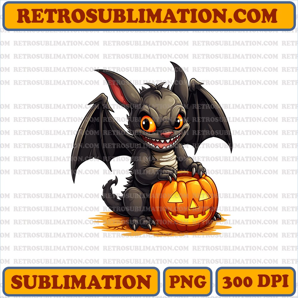 Pumpkin Biting Fun - Toothless Halloween Sublimation PNG Download
