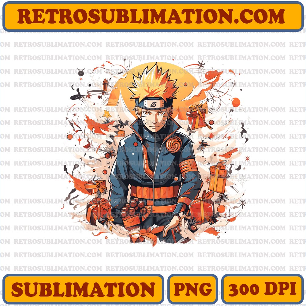 Christmas Naruto Uzumaki - Shadow Clone Tree Decor - Fun Sublimation PNG Download
