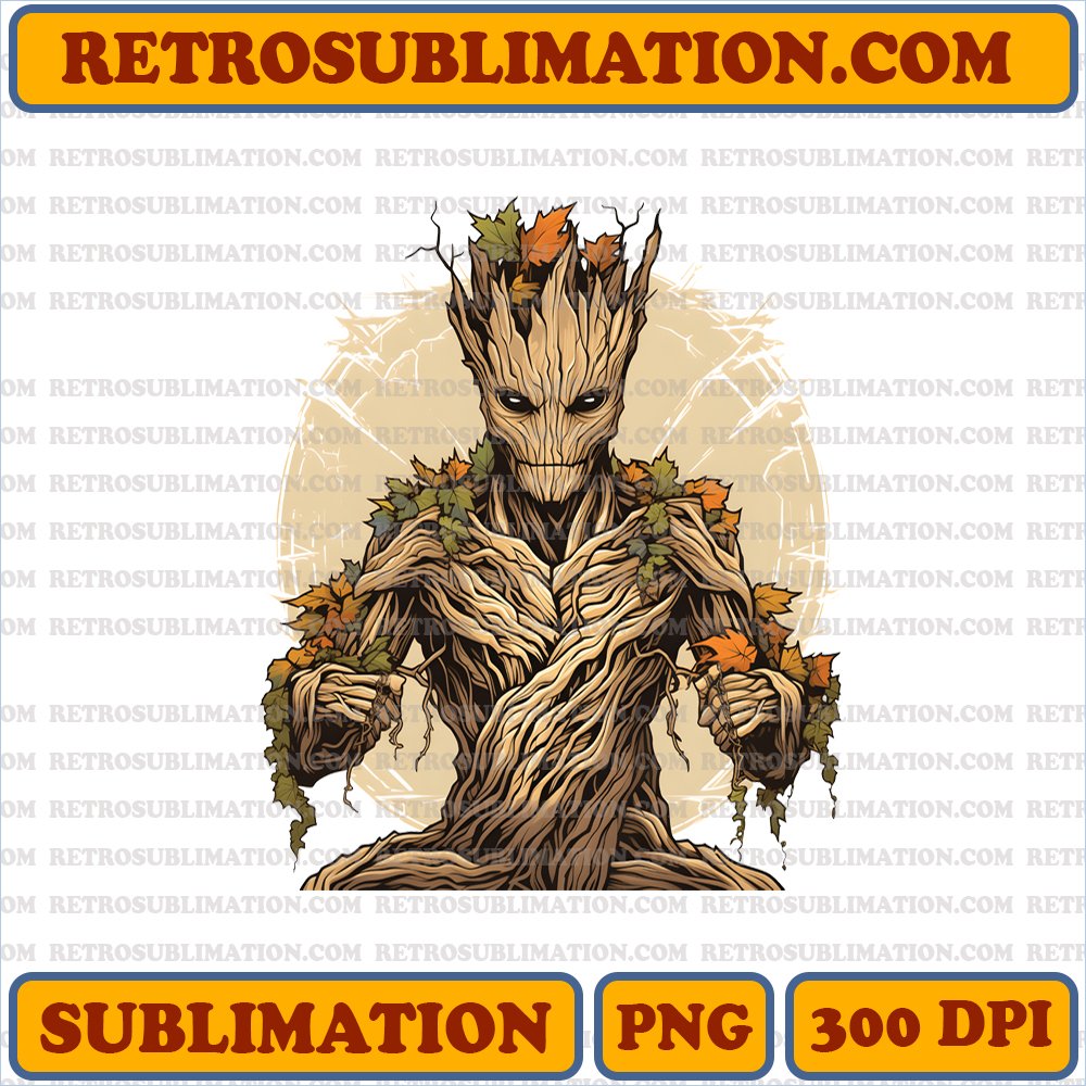 Creepy Groot - Unique Halloween Wooden Scarecrow PNG Digital Download
