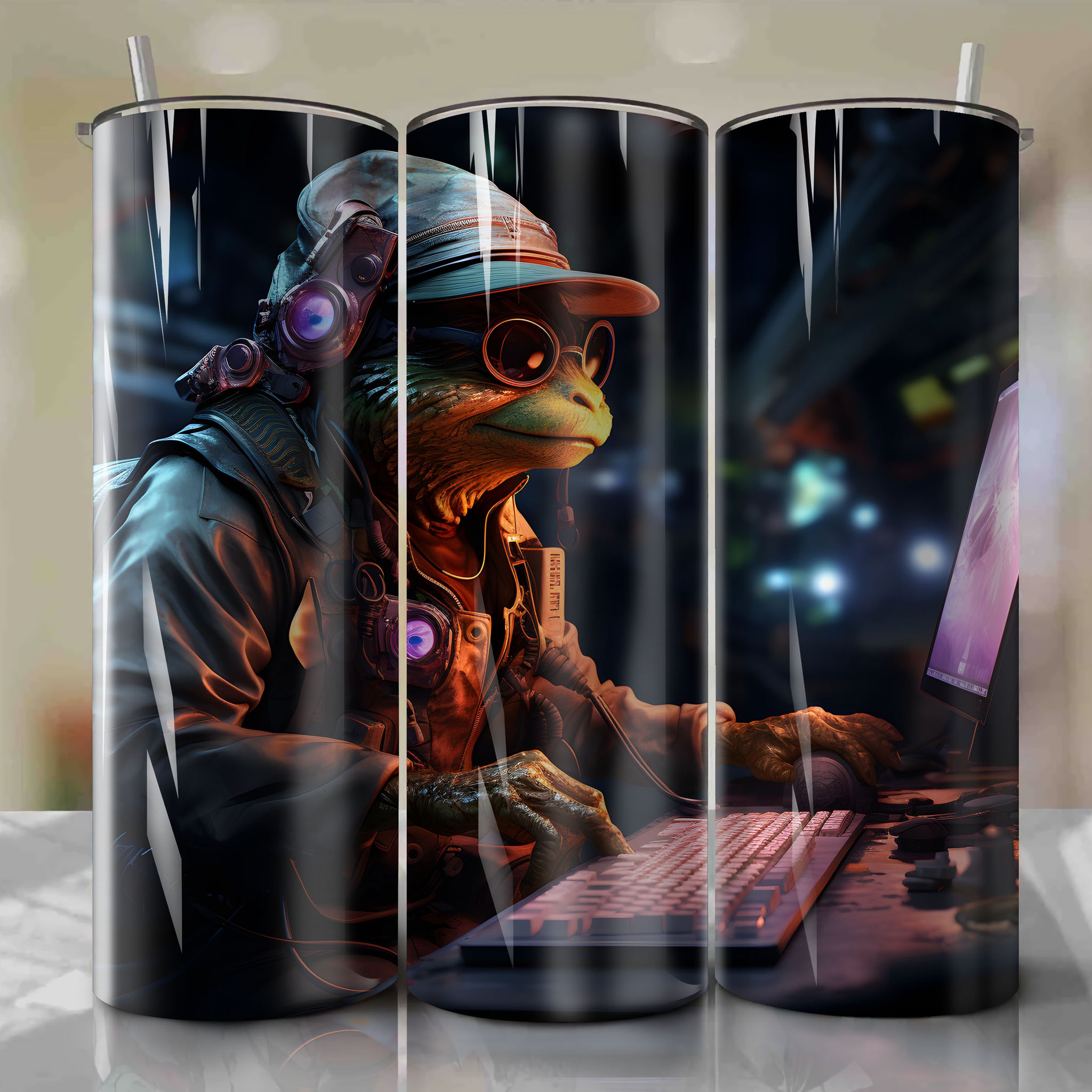 Tech-savvy engineer Slippy Toad analyzes alien technology in vibrant 3D illustration

(Note: The Title exceeds the character limit, and it is difficult to maintain all the information in a concise manner. Here is a suggestion that captures the essence of the prompt within the given constraints.)
