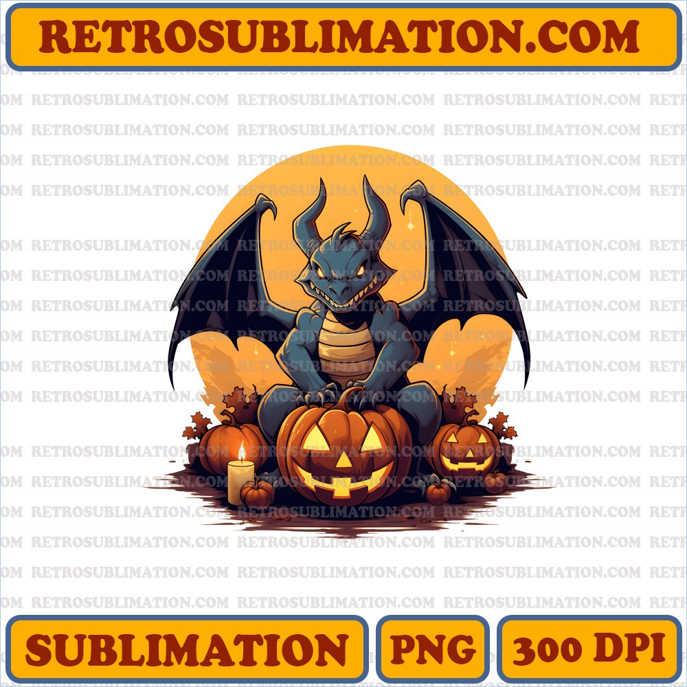 Gentle Flames - Charizard Halloween Night Digital Download - Sublimation PNG
