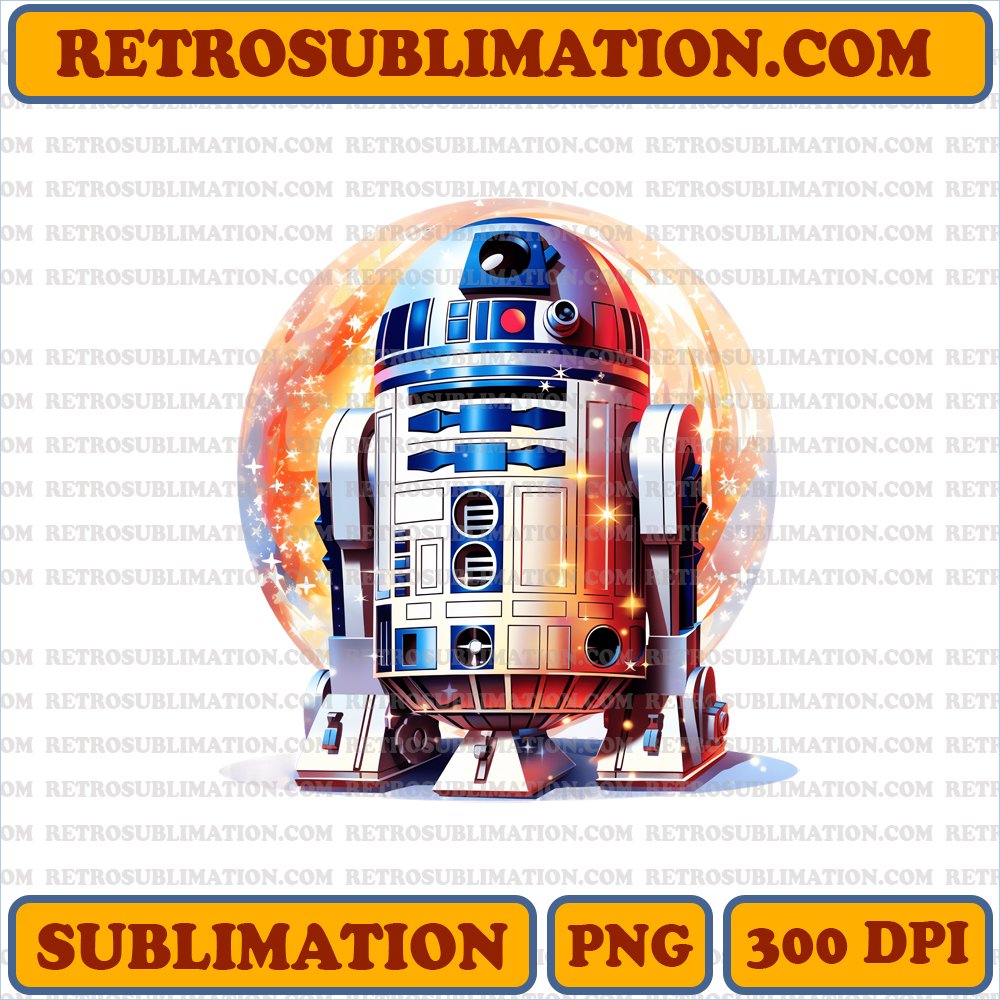 Christmas R2-D2 Festive Holograms - Joyful Whirl - Sublimation PNG Digital Download
